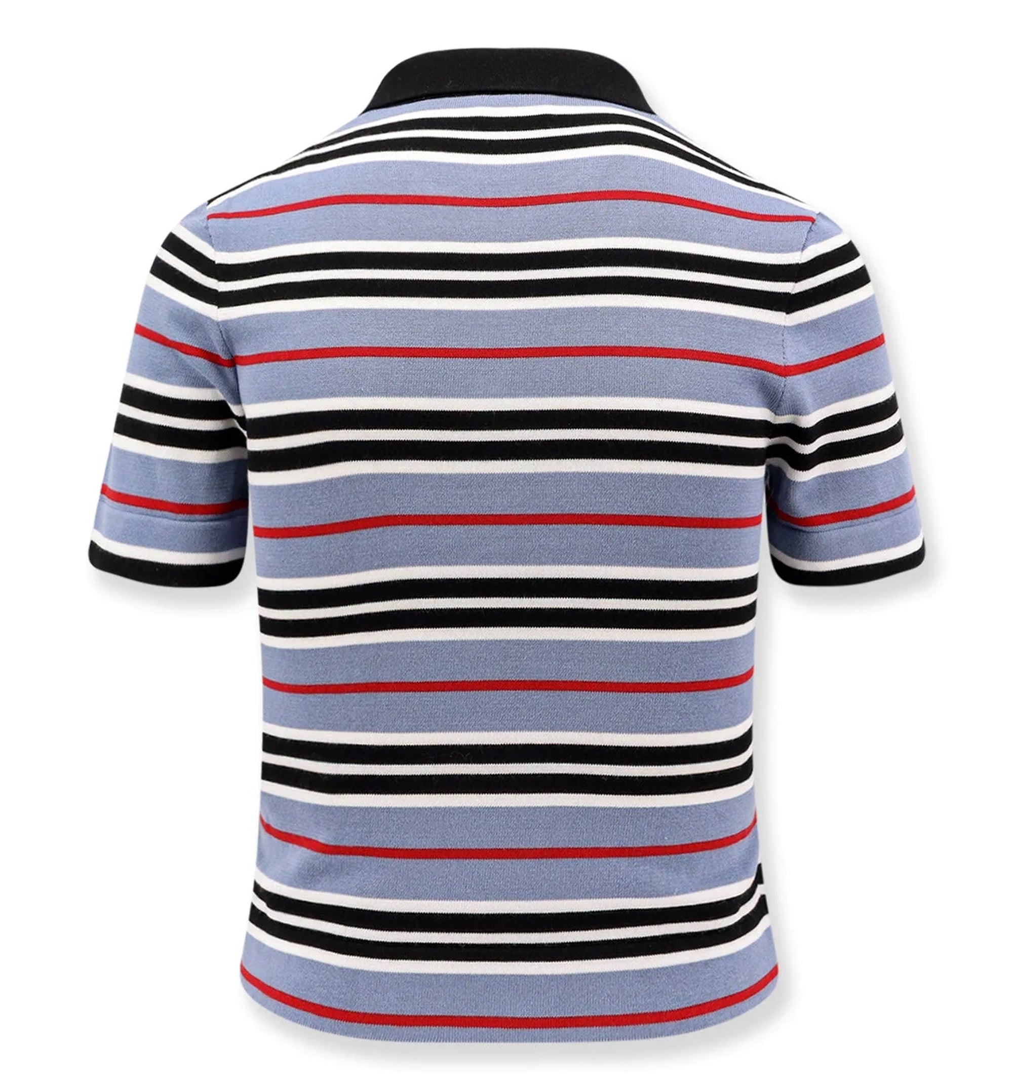 Cropped Polo In Striped Cotton