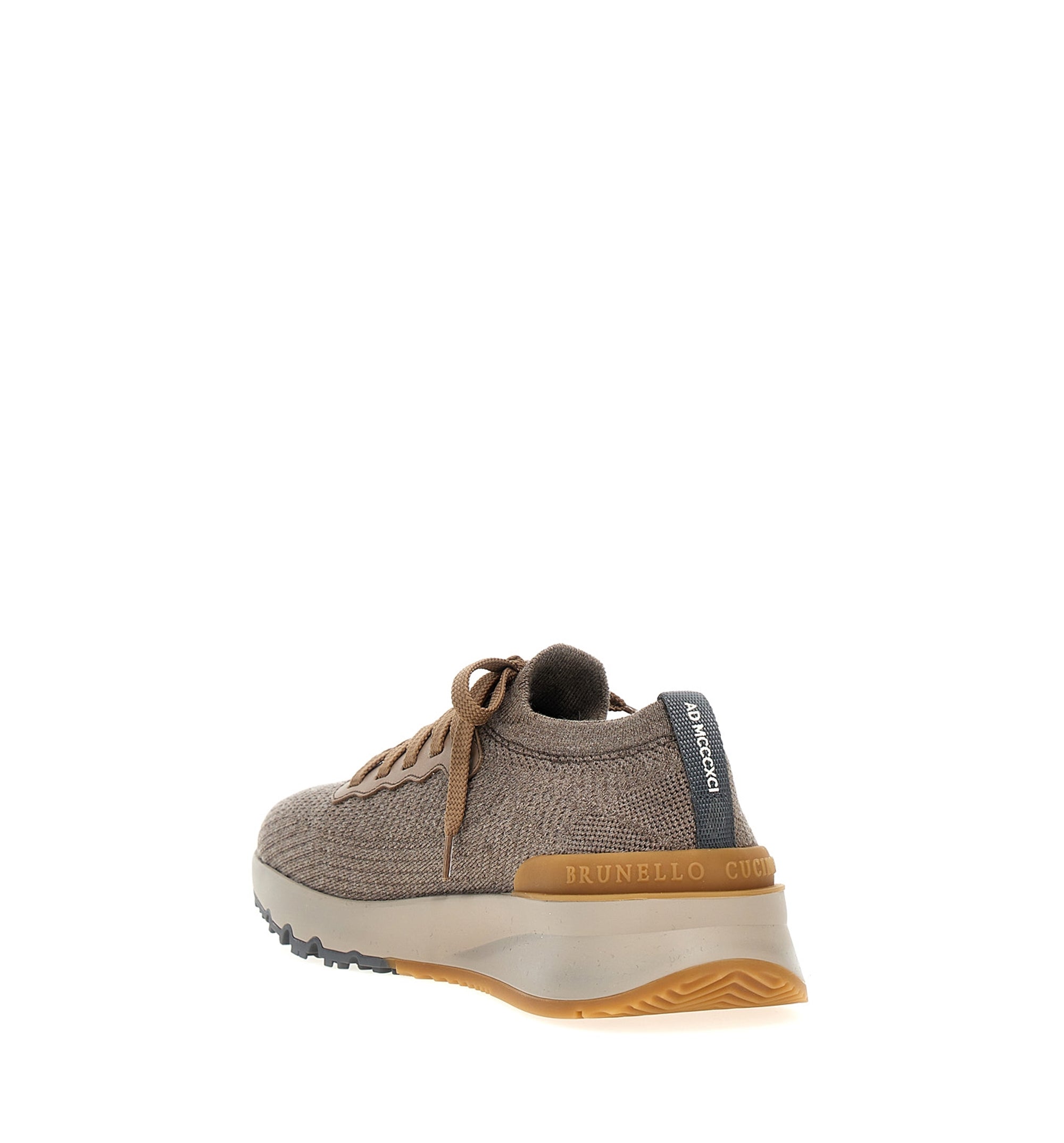 Wool Knit And Semi-Polished Calfskin Runners With Warm Inner Lining