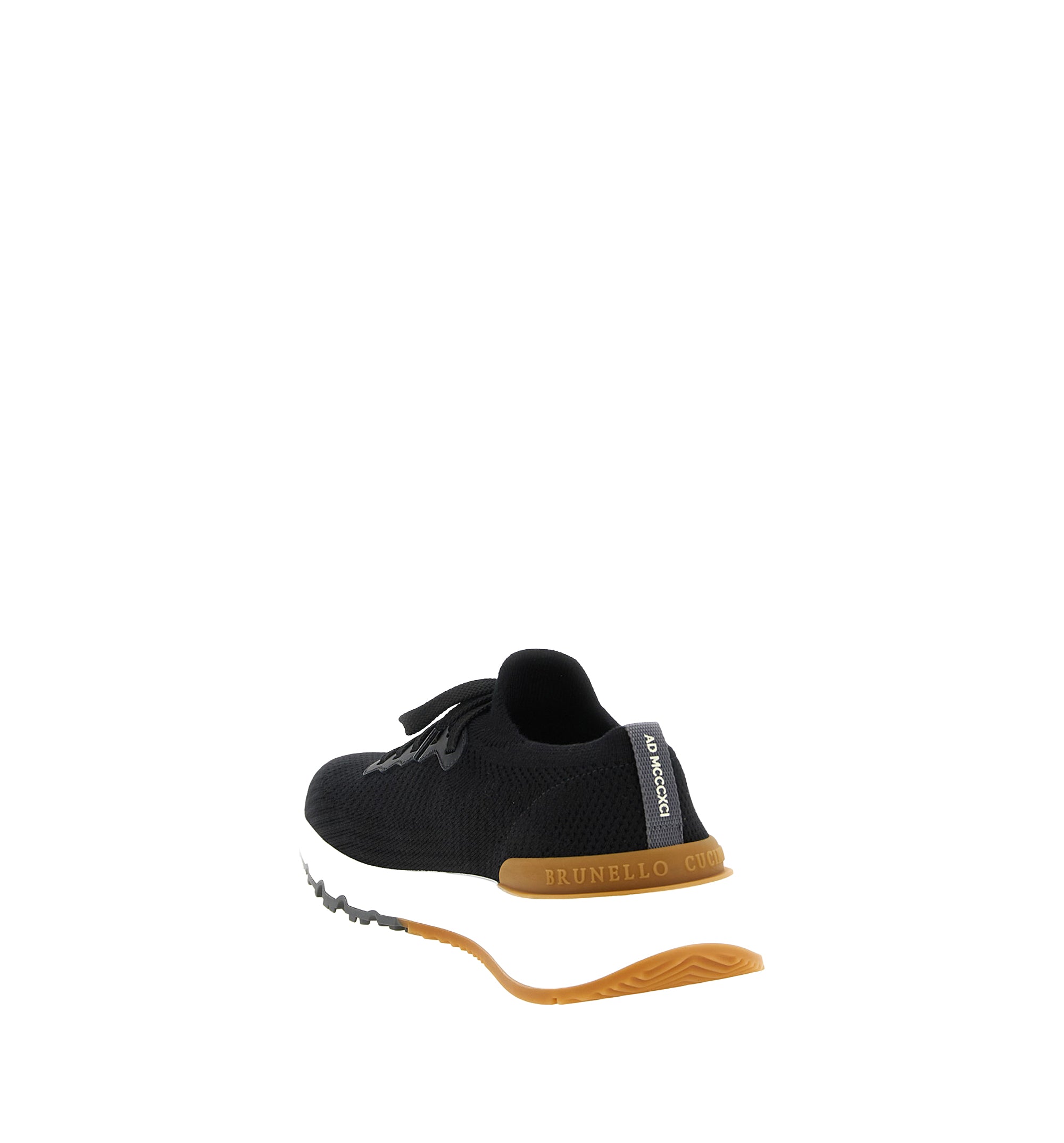Cotton Knit And Semi-Polished Calfskin Runners