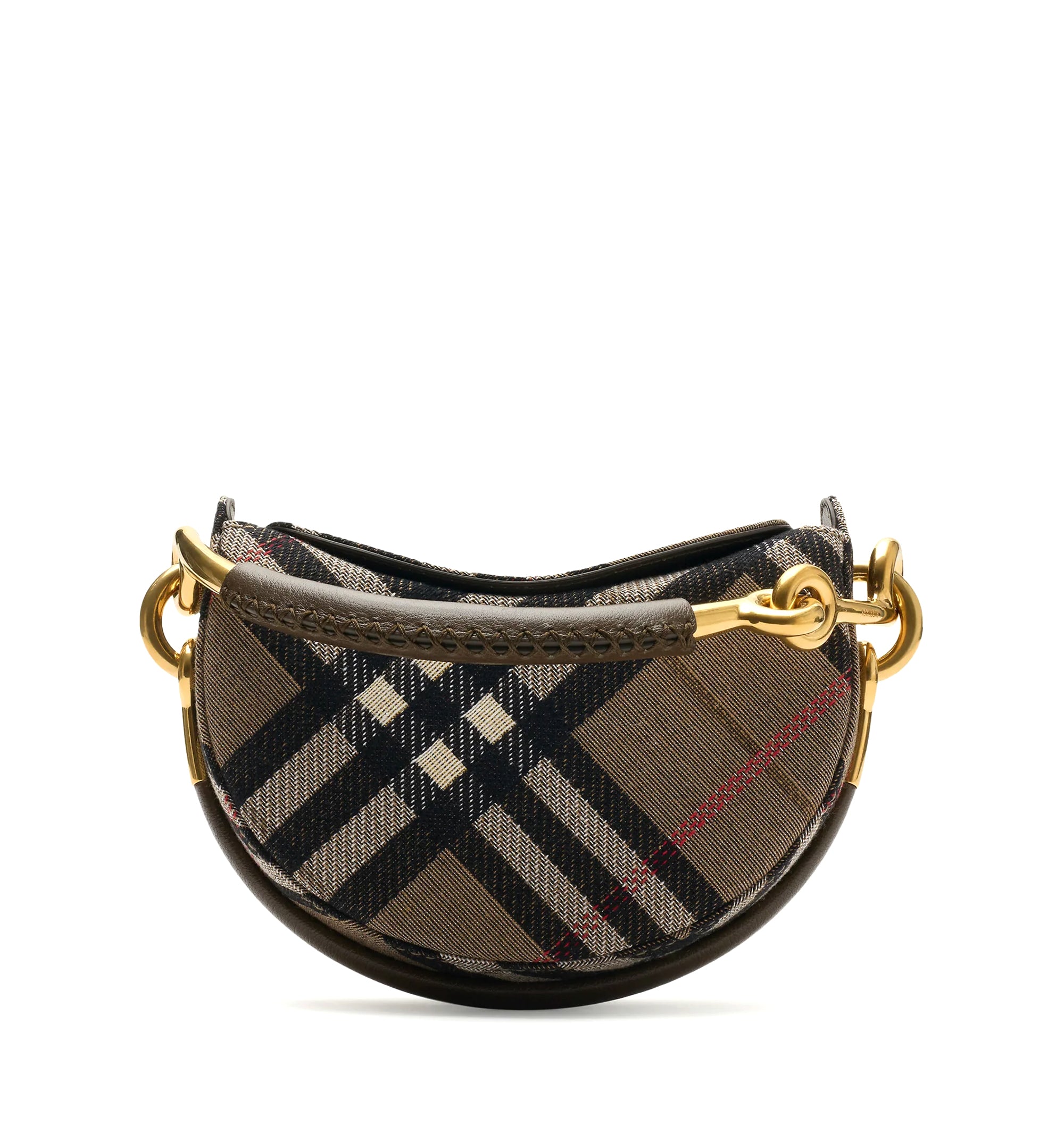 Check Crescent Hobo Bag