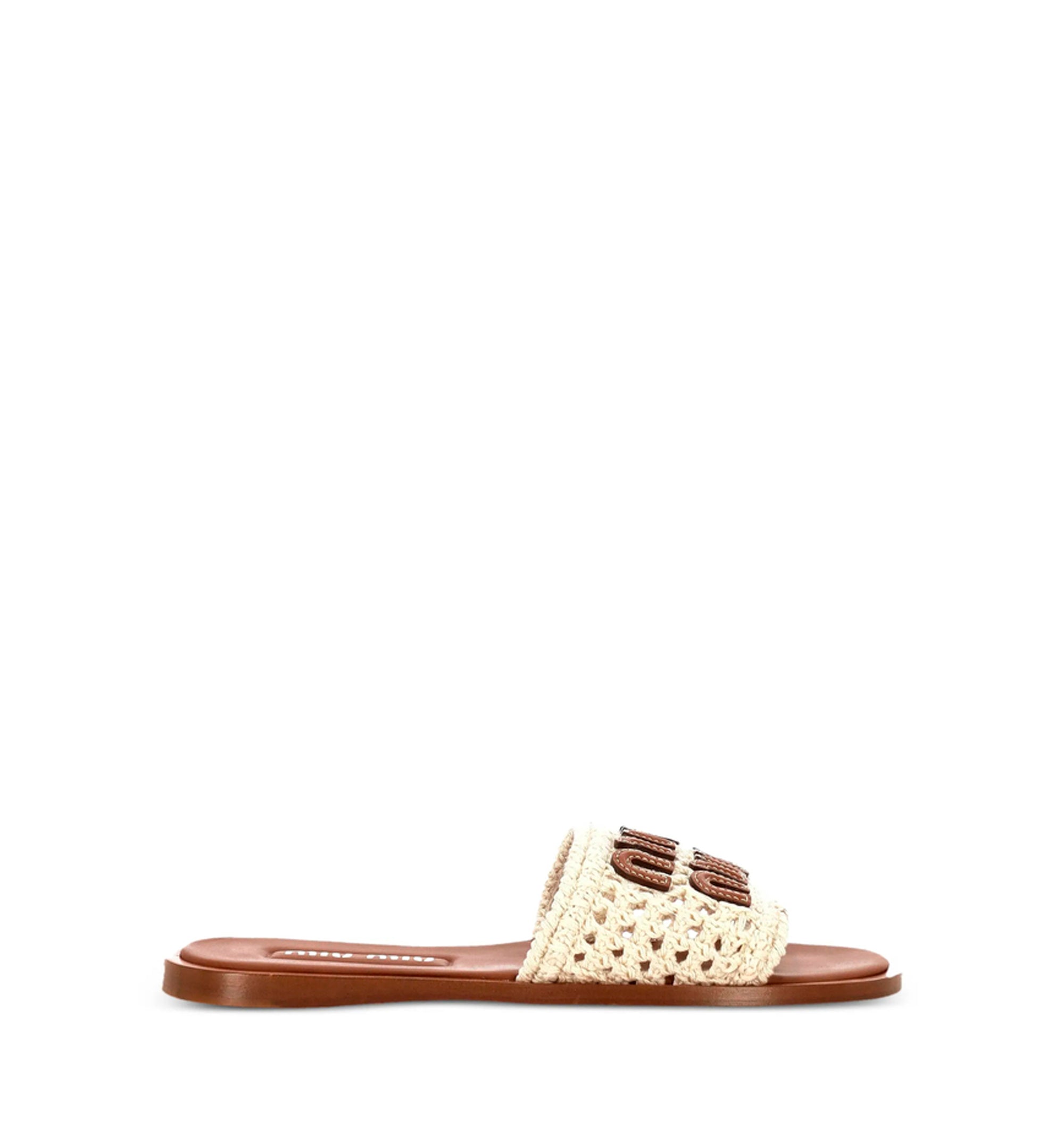 Crochet and leather slides