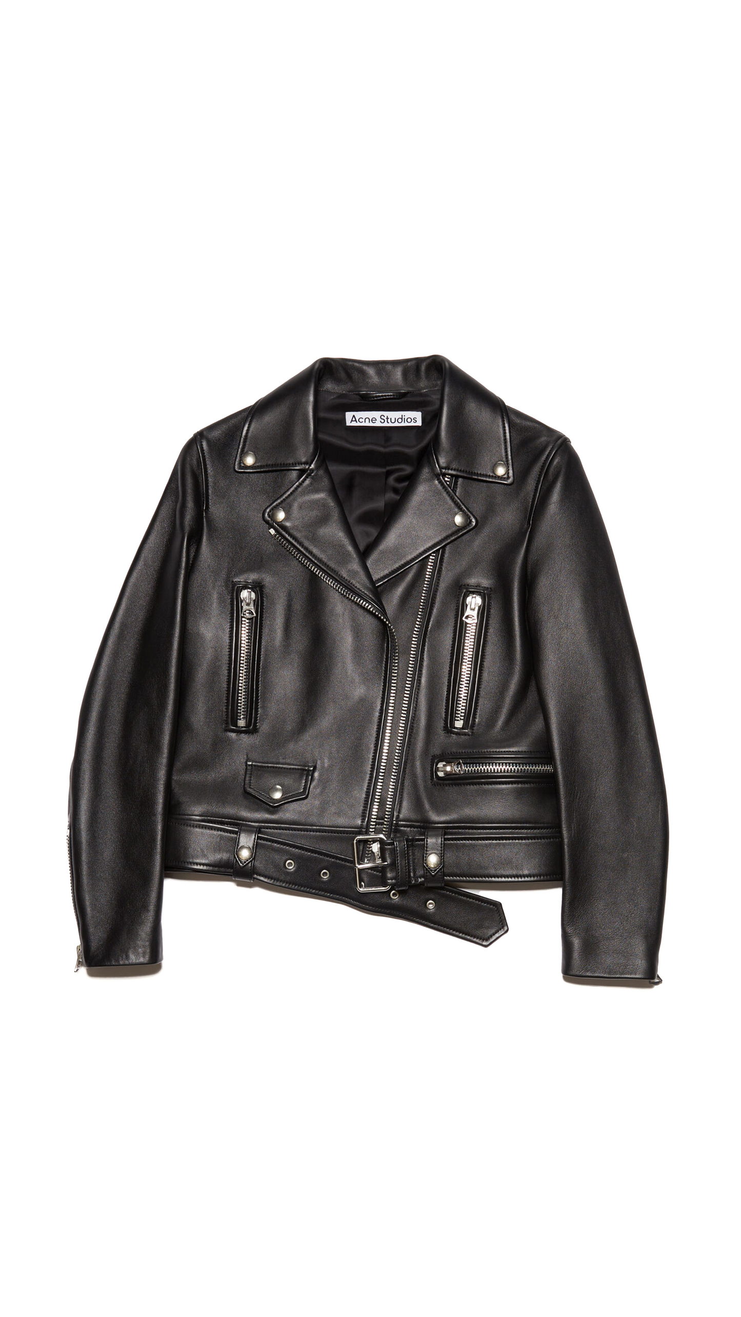 Leather Biker Jacket - Black