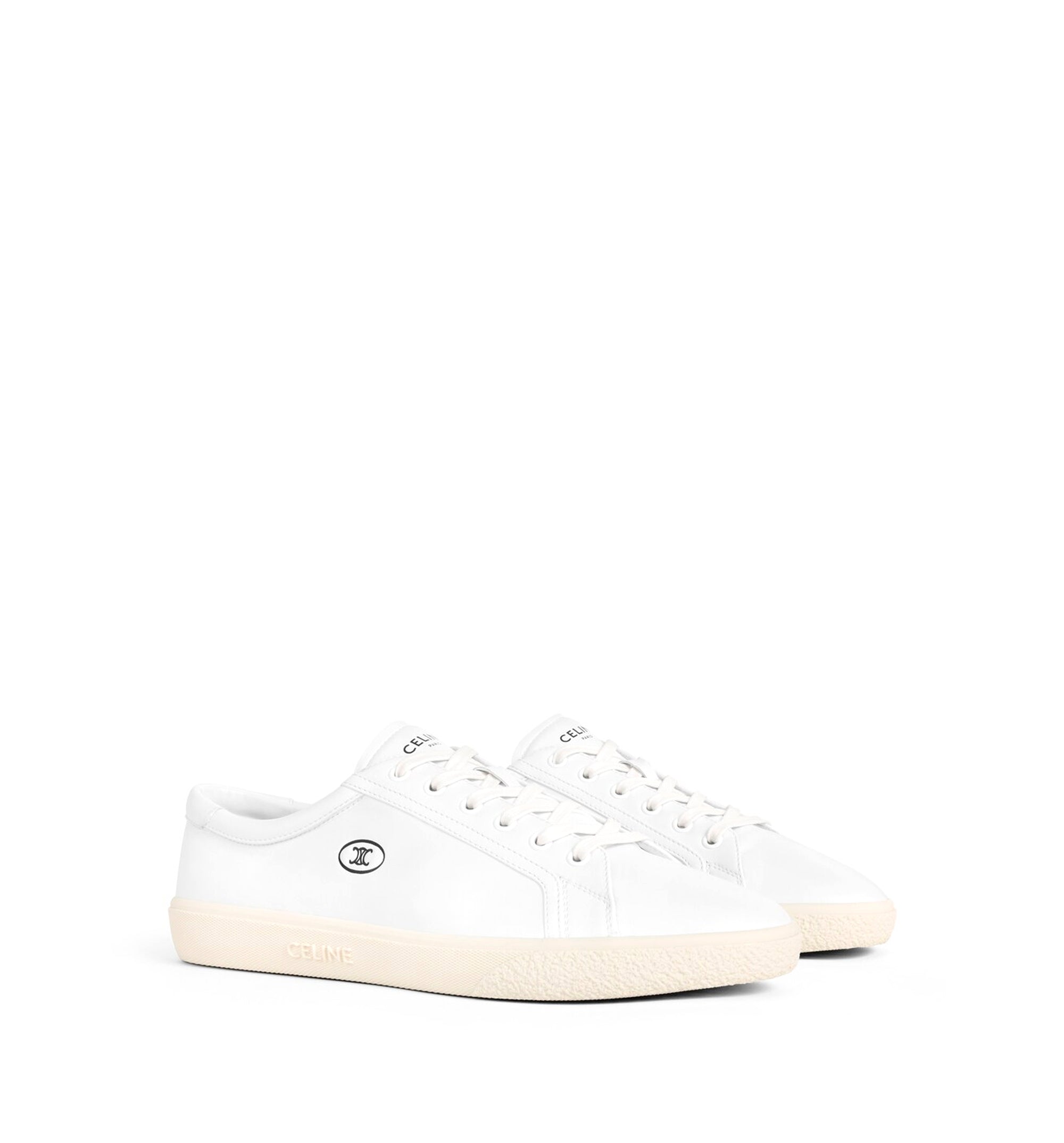 Celine Lou Low Lace-Up Sneaker With Triomphe In Lambskin
