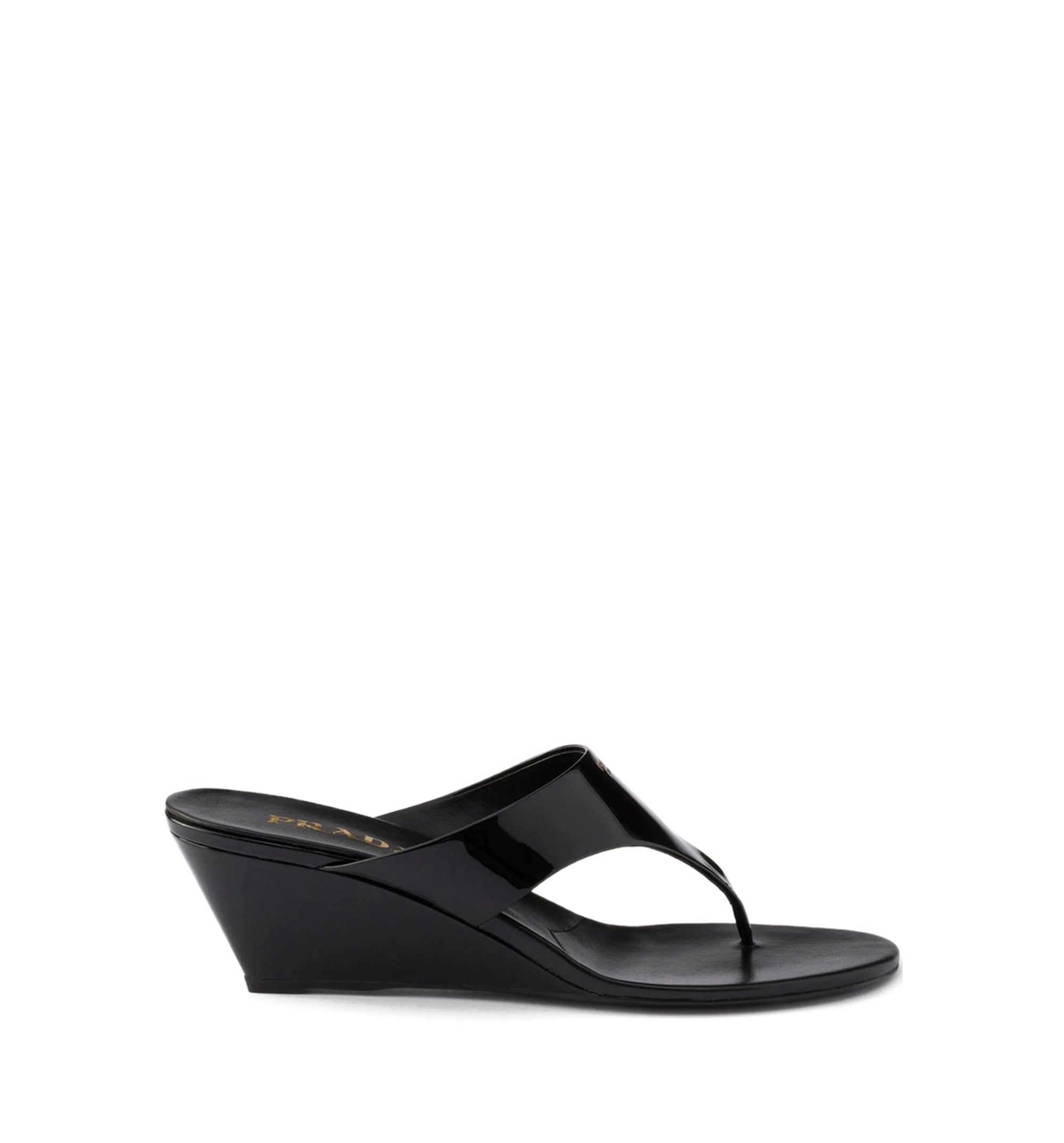 Patent leather thong sandals