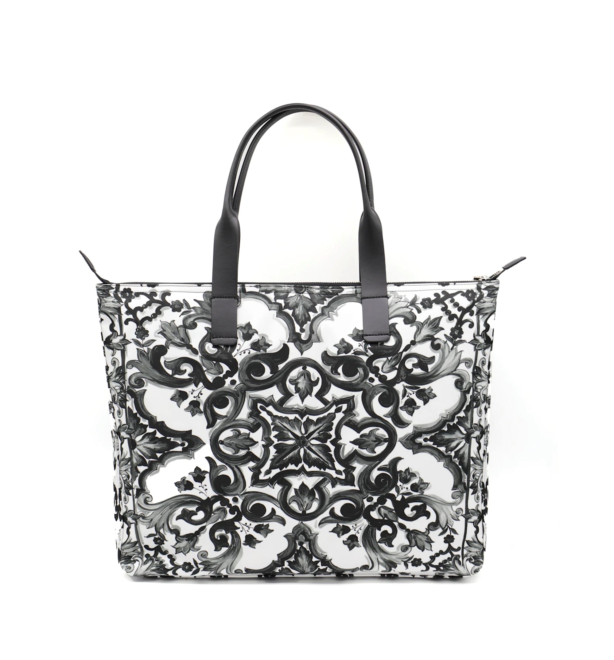 Majolica-Print Nylon Shopping Bag