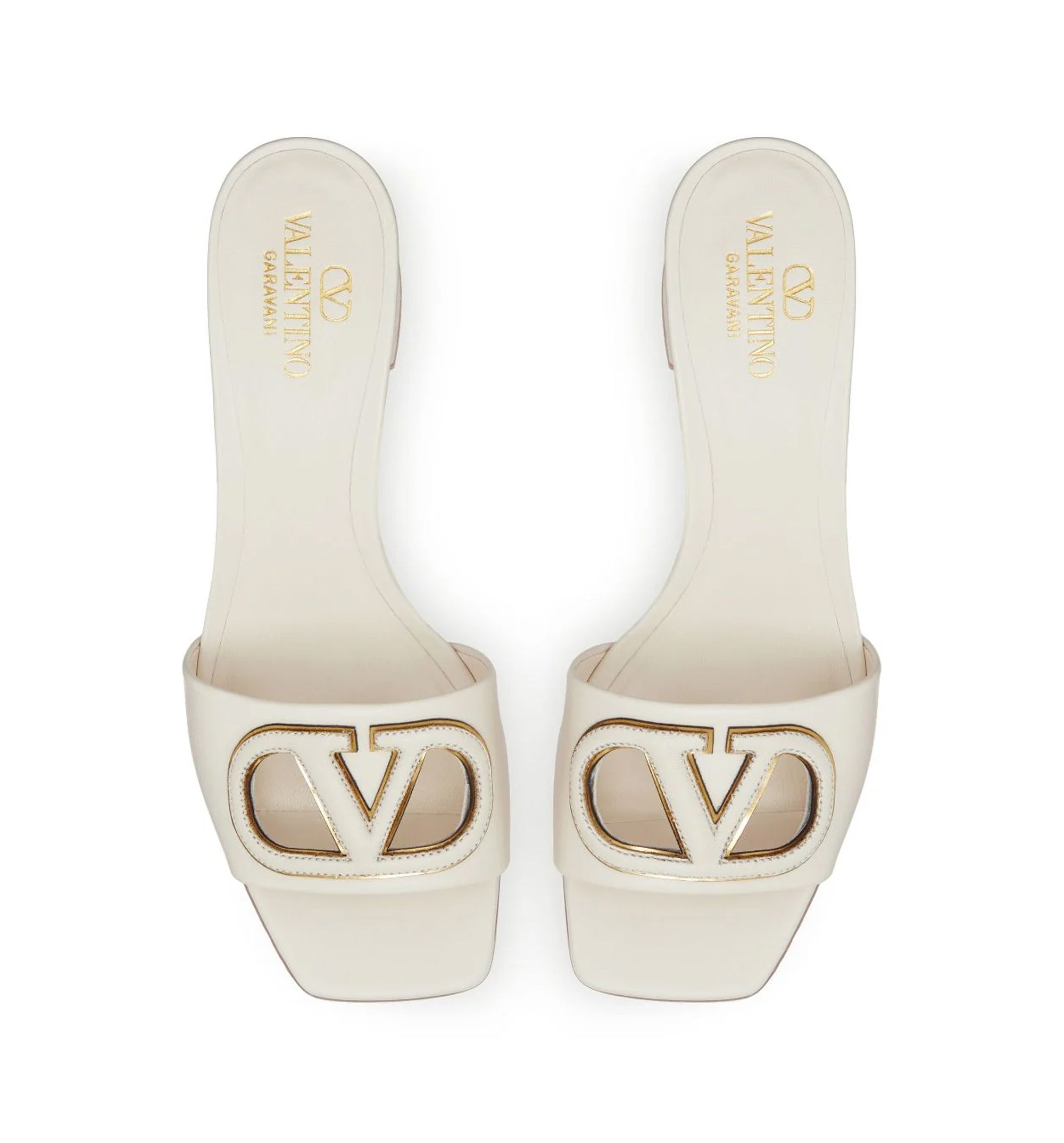 VLogo Cut-Out Leather Sandals