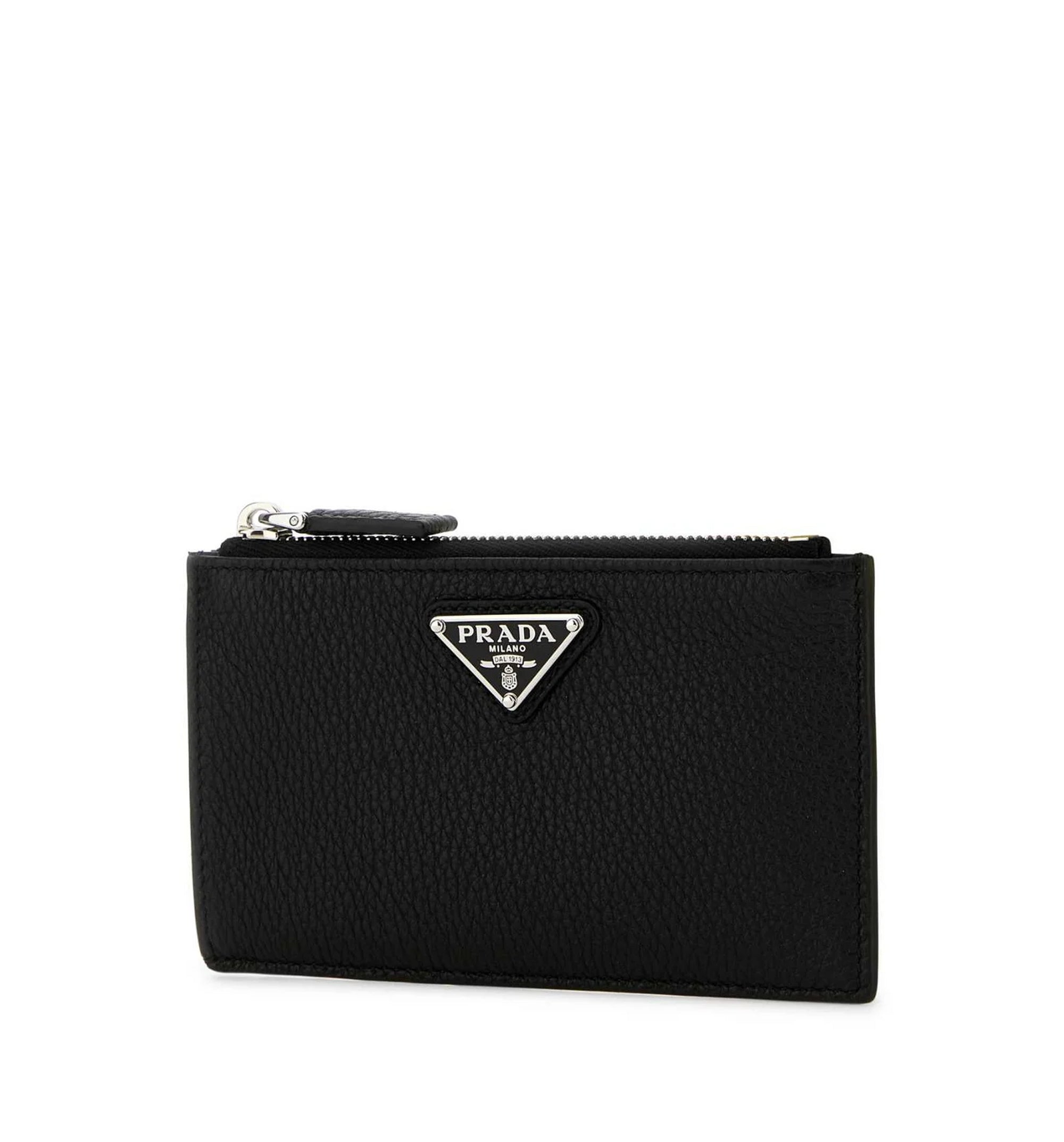 Saffiano Leather Card Holder - Black