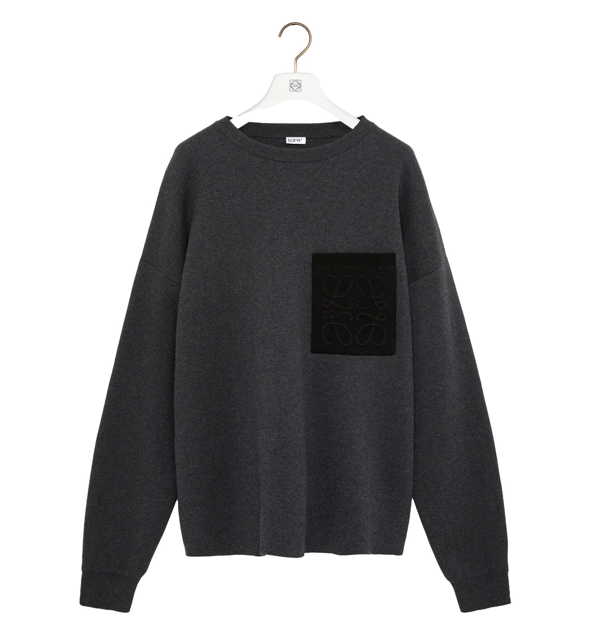 Anagram pocket sweater in cotton blend