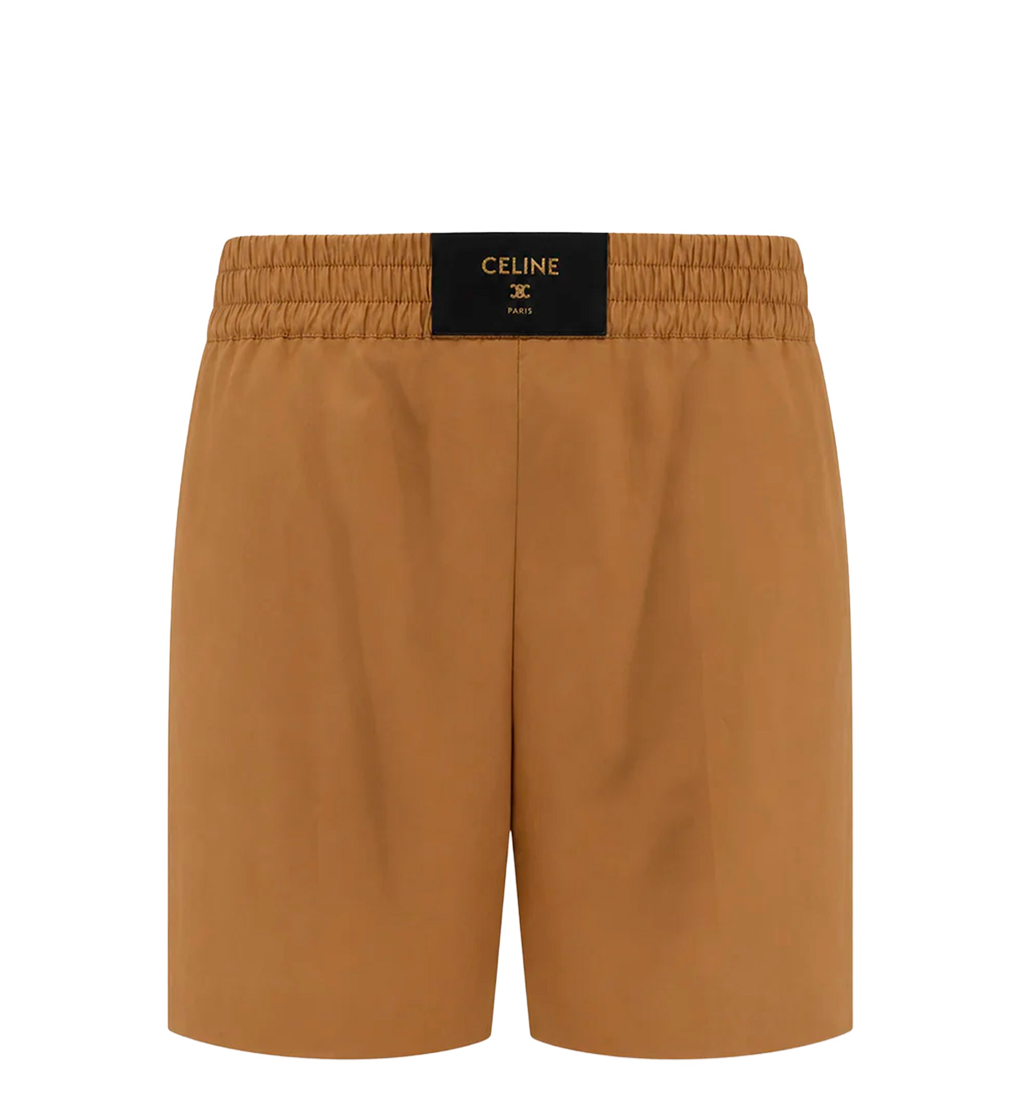 Cotton and linen shorts with Triomphe patch
