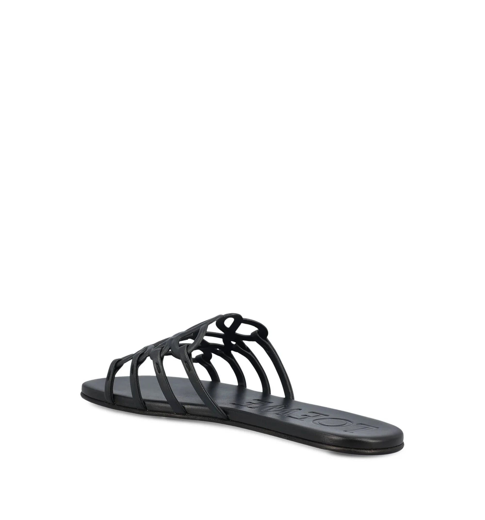 Petal Anagram Slide in Soft Calfskin