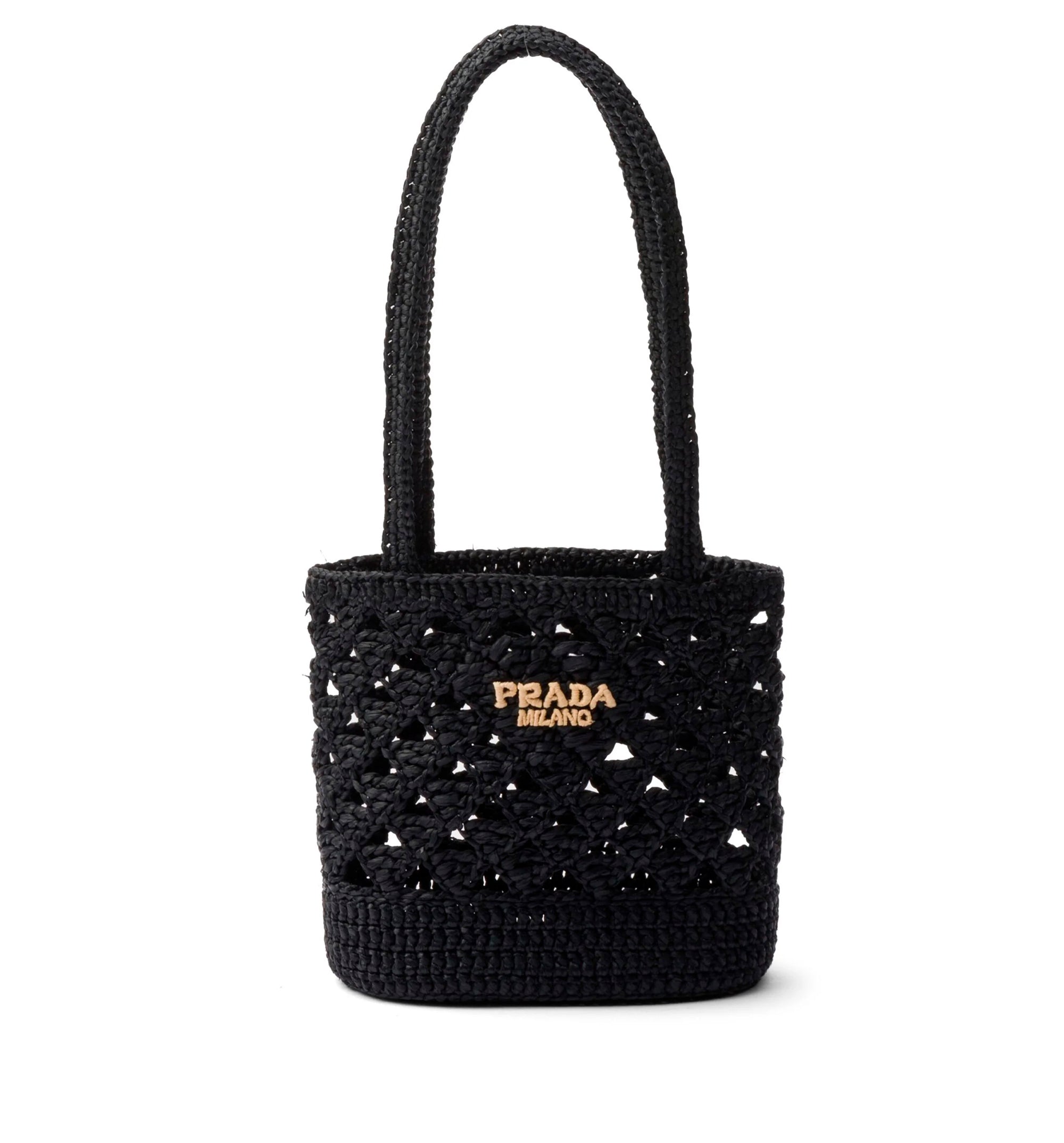 Logo-embroidered Crochet Shoulder Bag