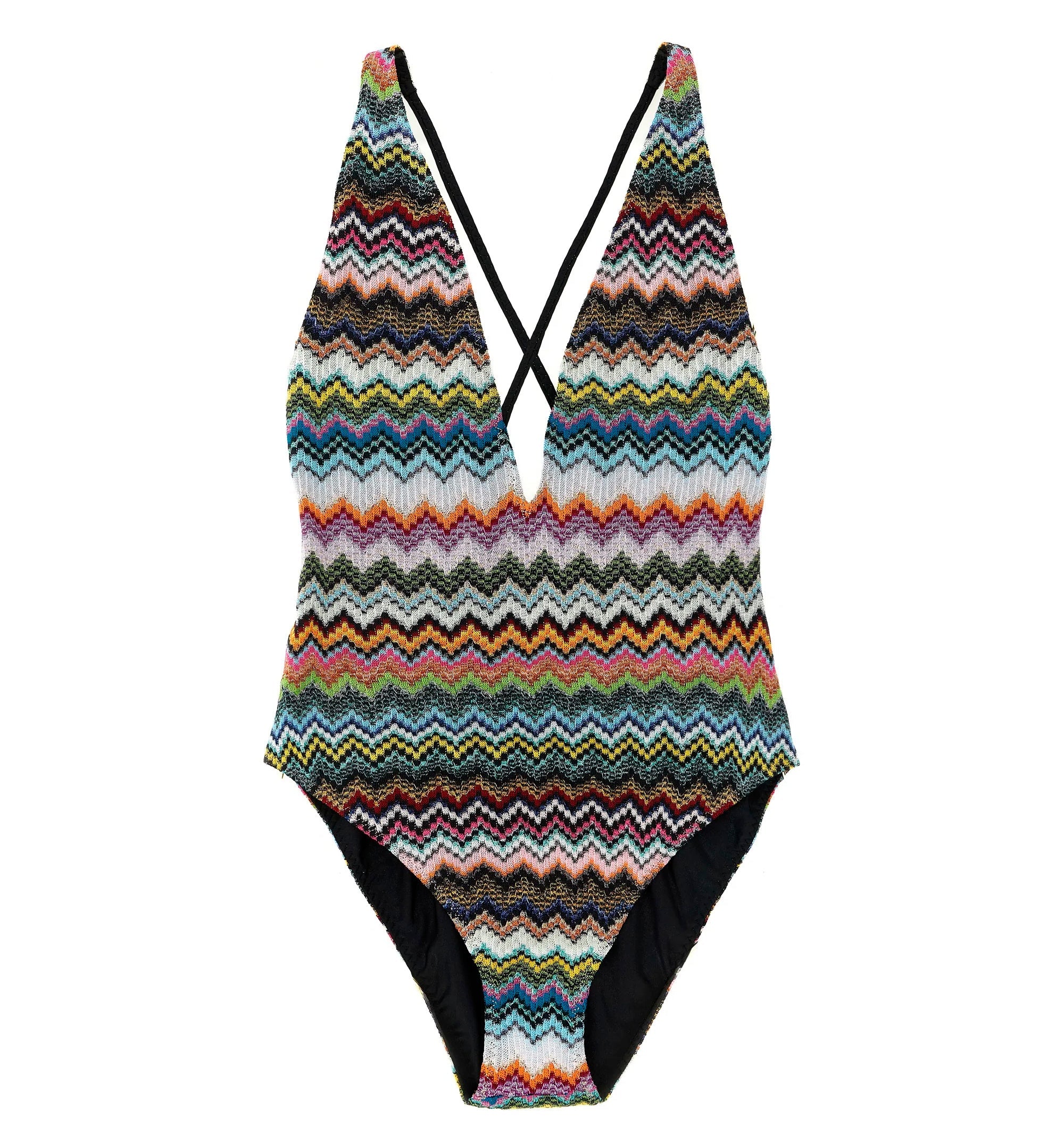 Zigzag One-Piece Swimsuit Beachwear Multicolor