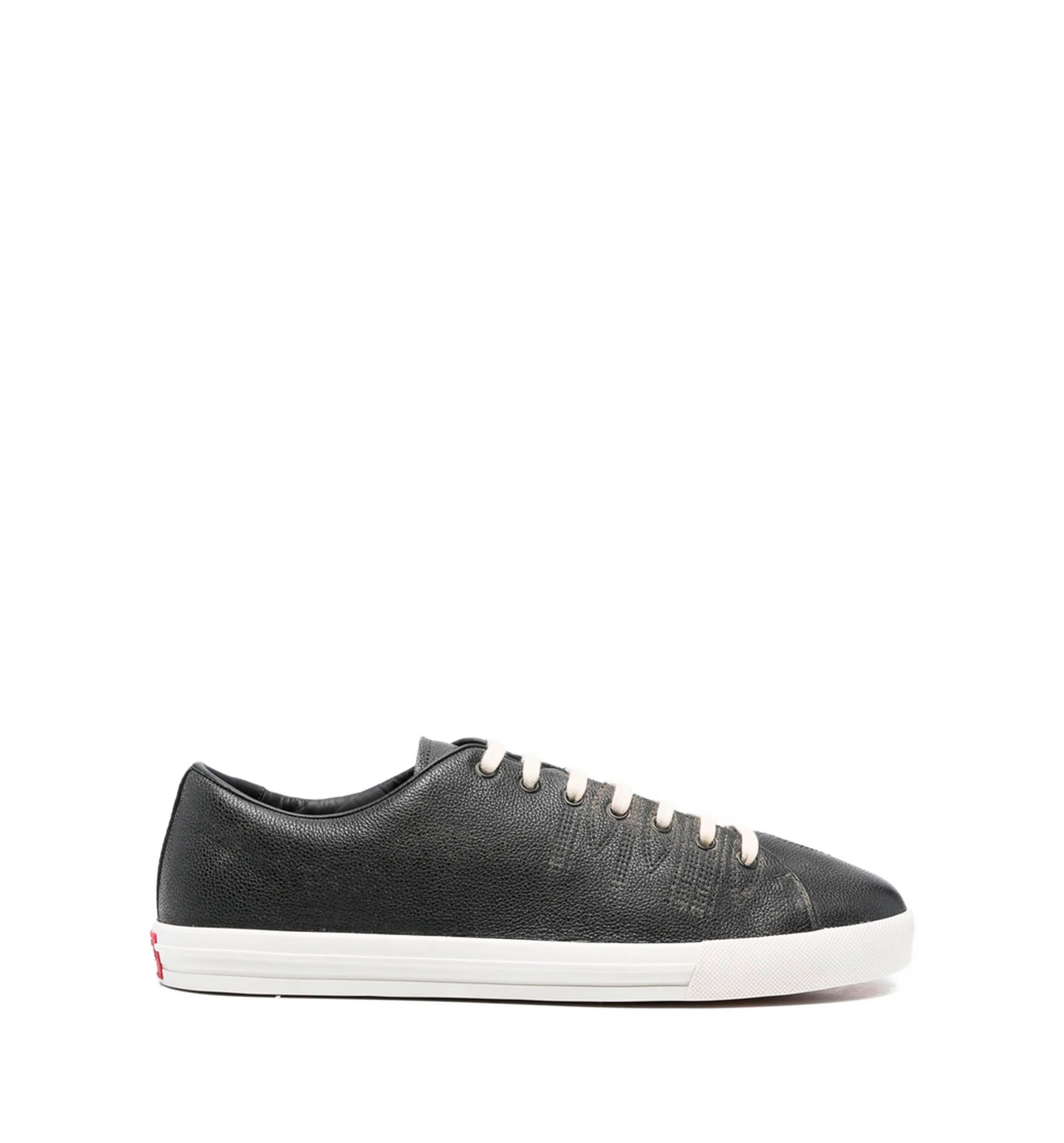Aged-effect Lace-up Low-top Sneakers