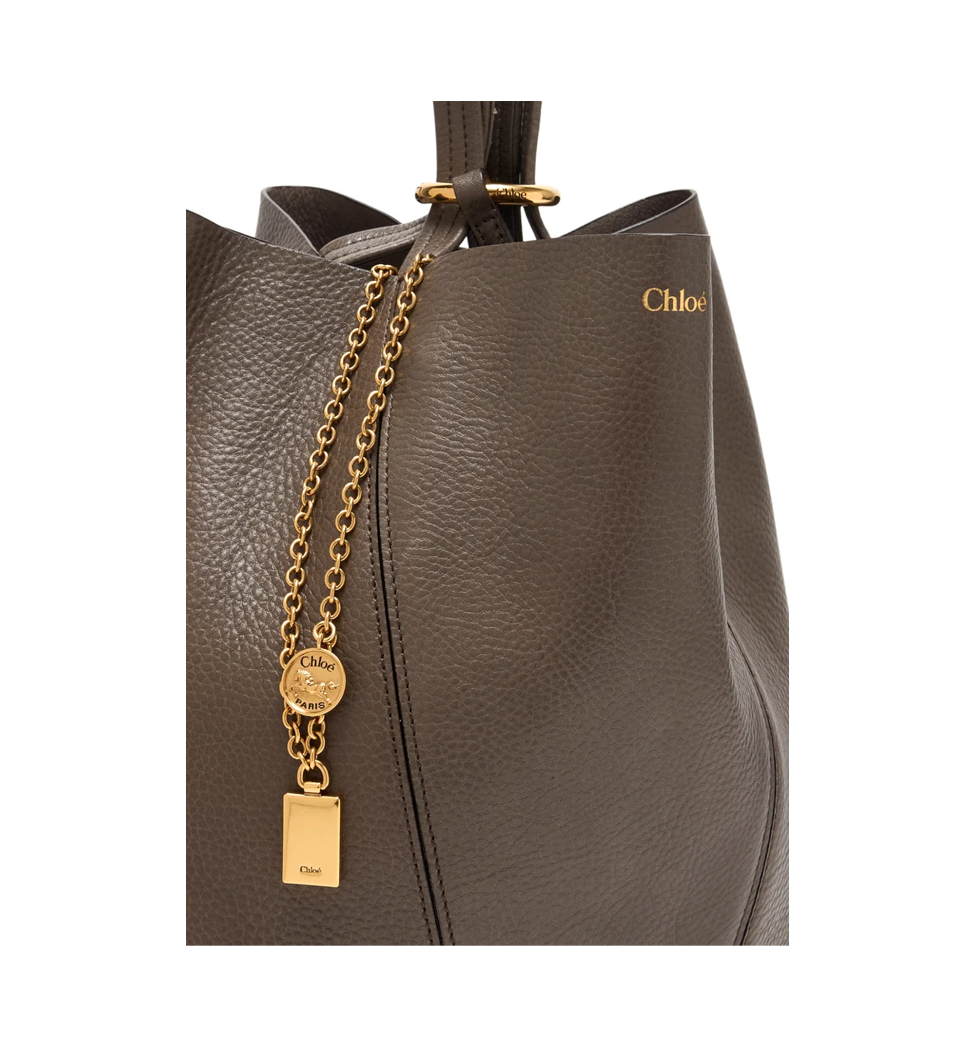 Chloé Spin Tote Bag in Grained Leather