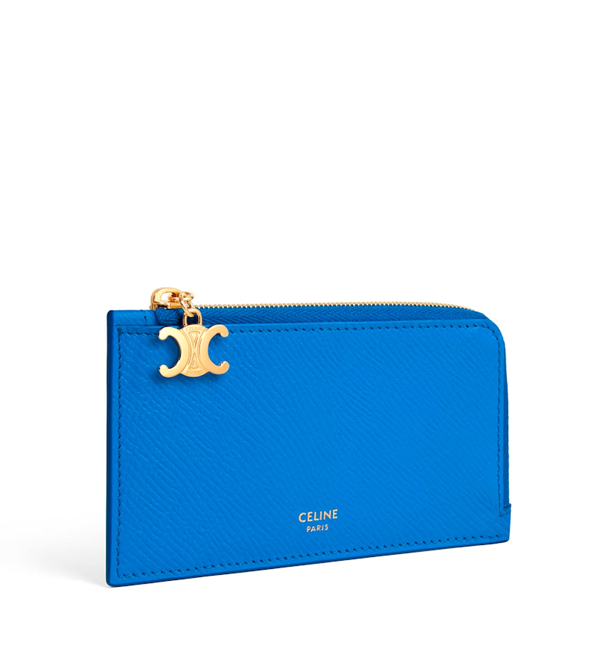 Long Zipped Card Holder In Grained Calfskin