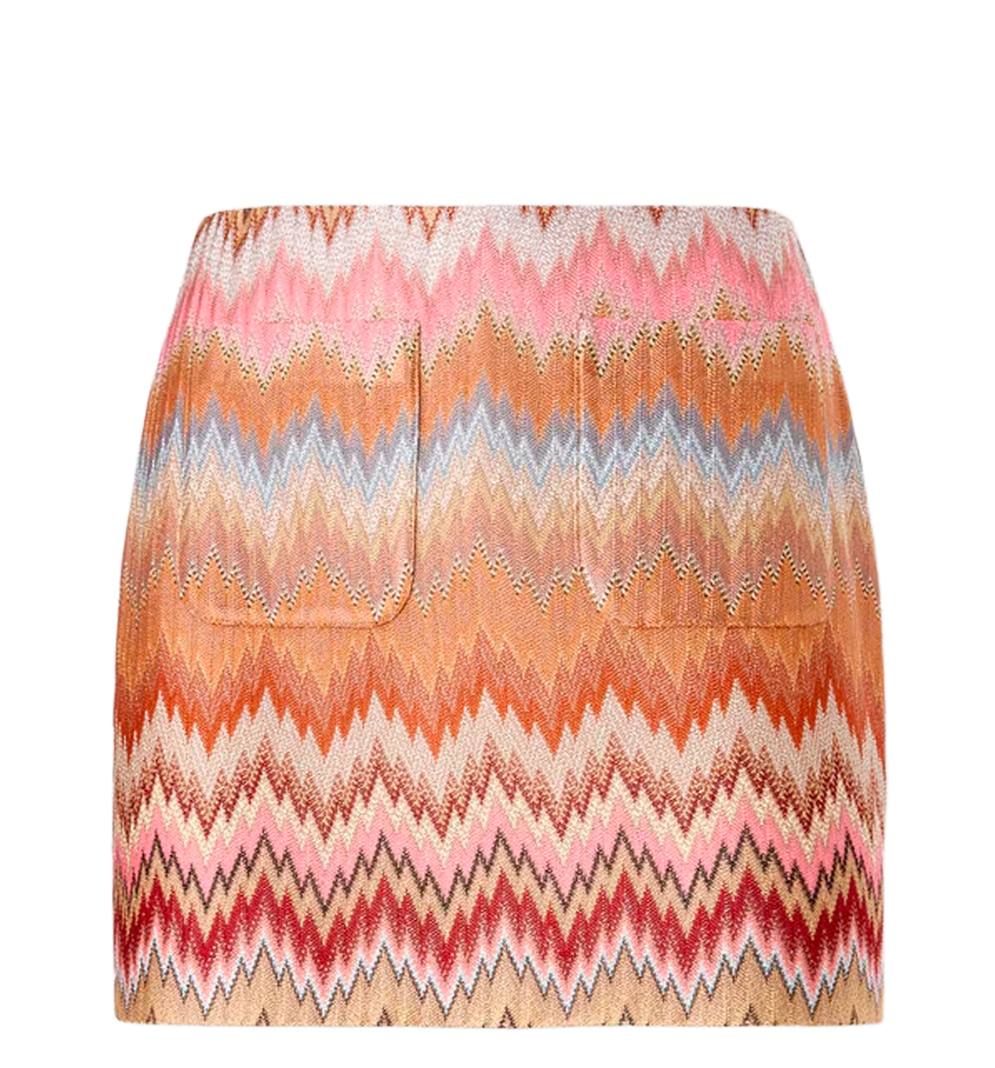Viscose Chevron Snake-Pattern Mini Skirt