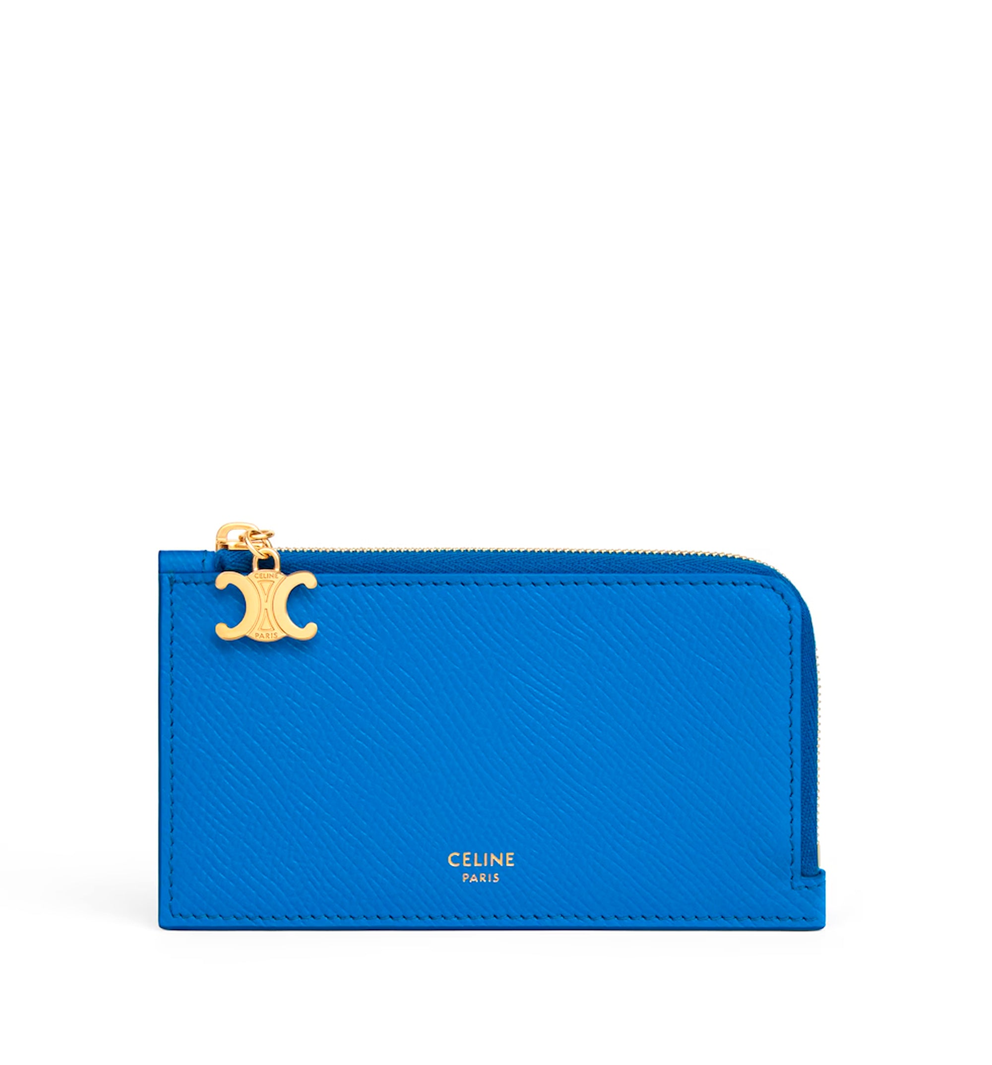 Long Zipped Card Holder In Grained Calfskin