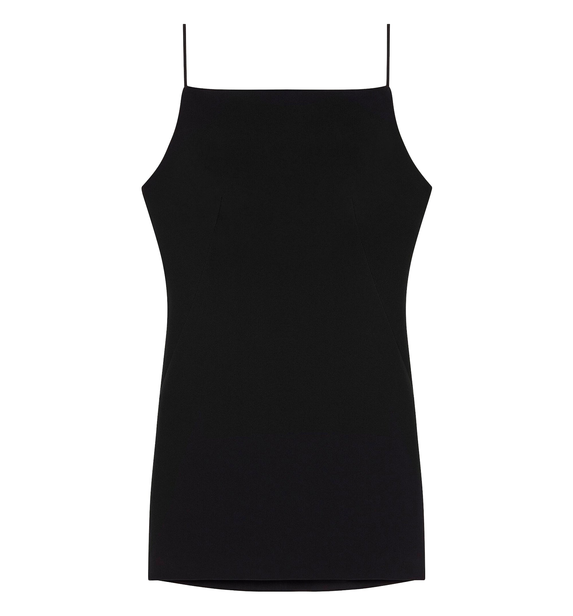 Sliced mini dress in crepe cady