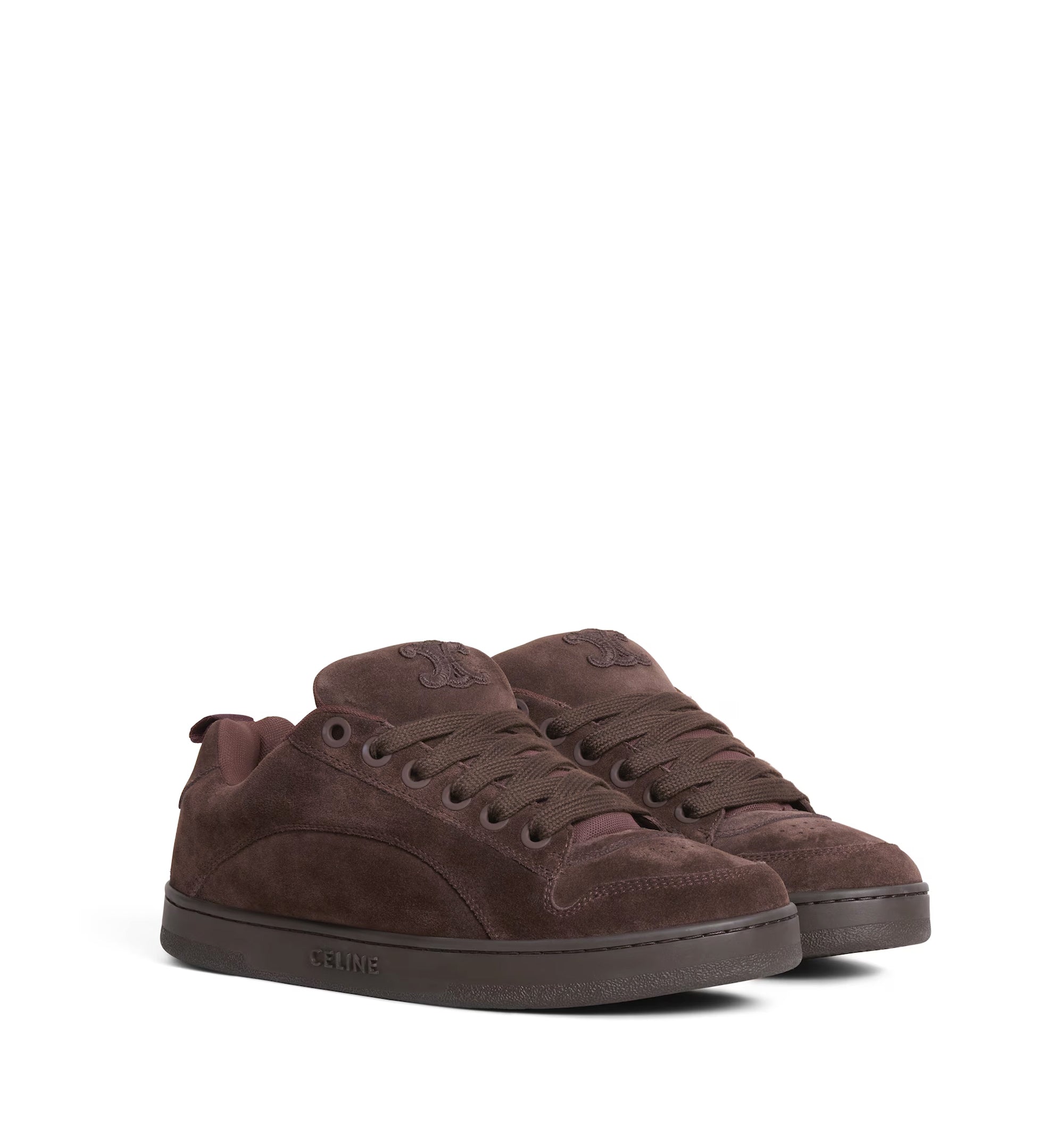 Huntington Low Lace-up Sneaker In Suede Calfskin And Mesh
