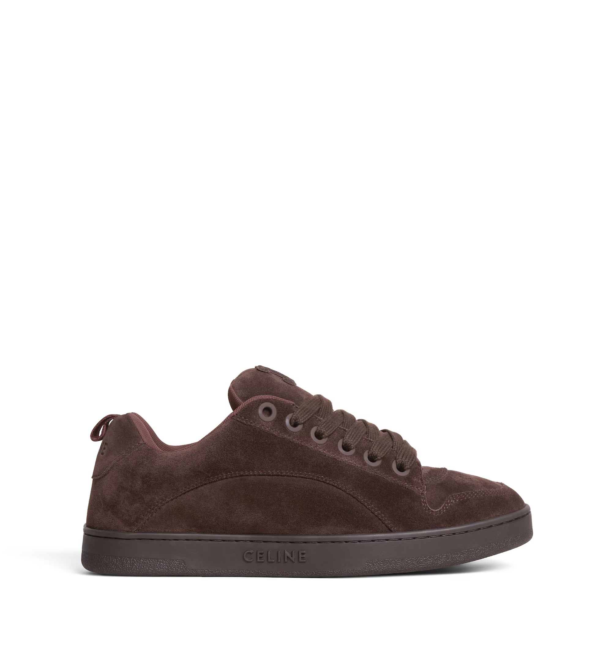 Huntington Low Lace-up Sneaker In Suede Calfskin And Mesh