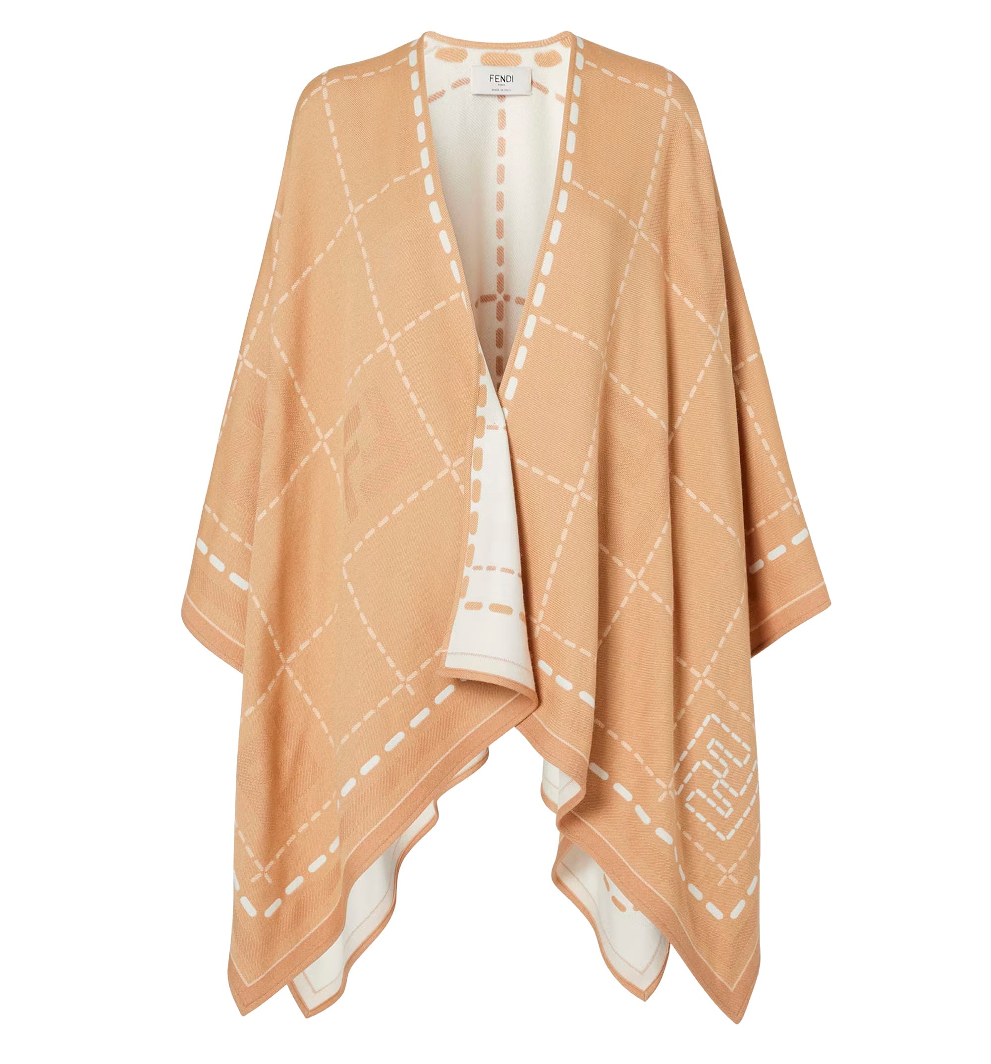 Beige wool poncho