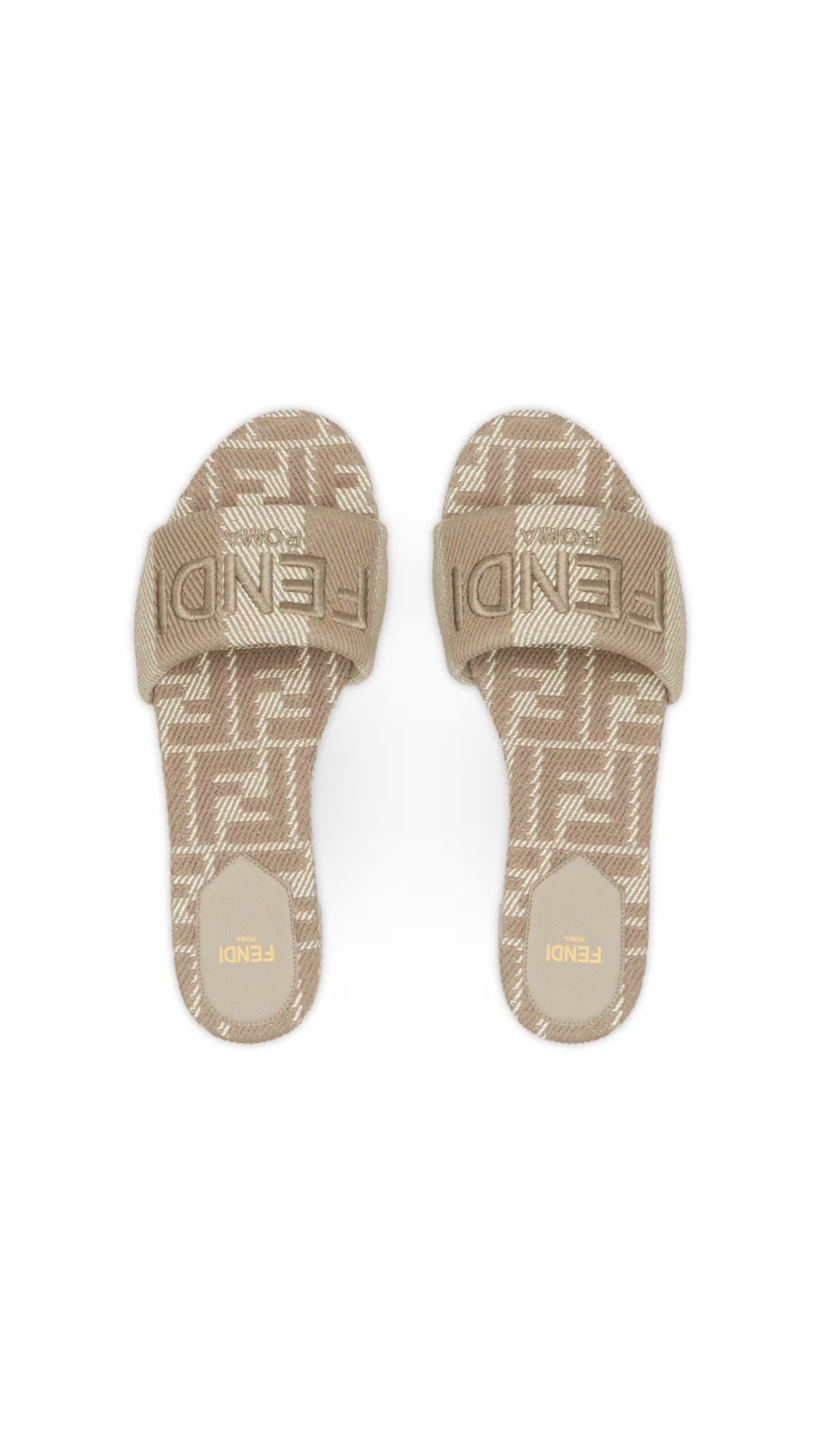 Fendi Sunshine Denim-Effect Jacquard Slides - Dove Gray