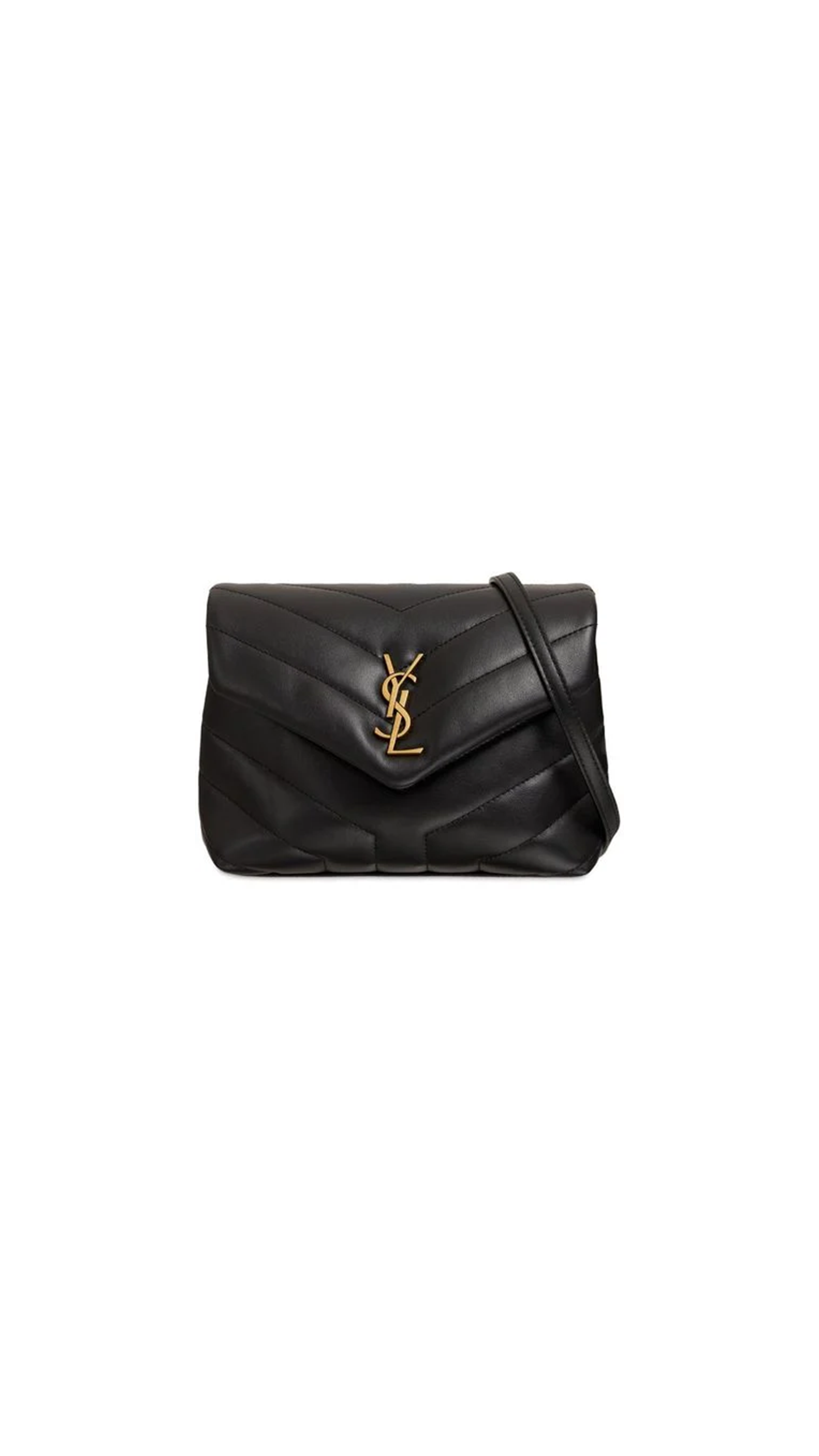 Loulou Toy Strap Bag in Matelassé "Y" Leather - Black