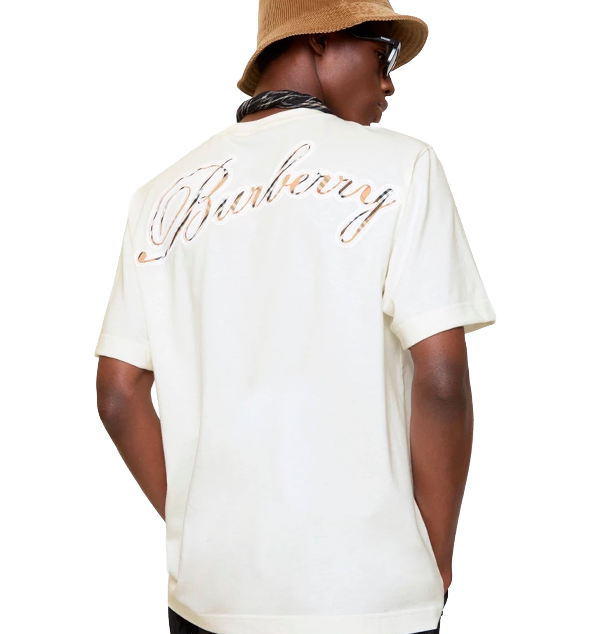 Check Cursive Logo Cotton T-shirt