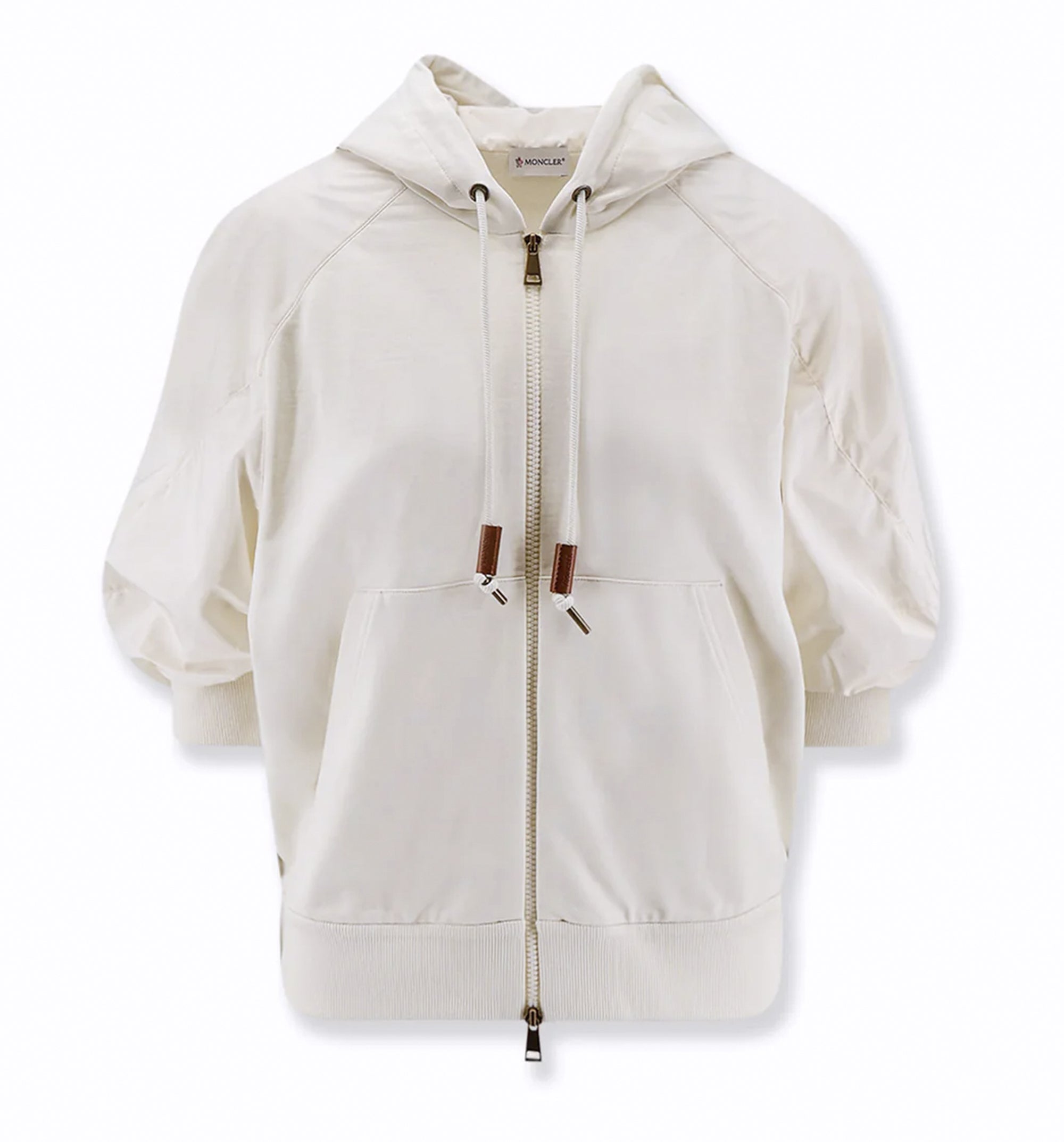 Cotton sweatshirt with nylon sleeves