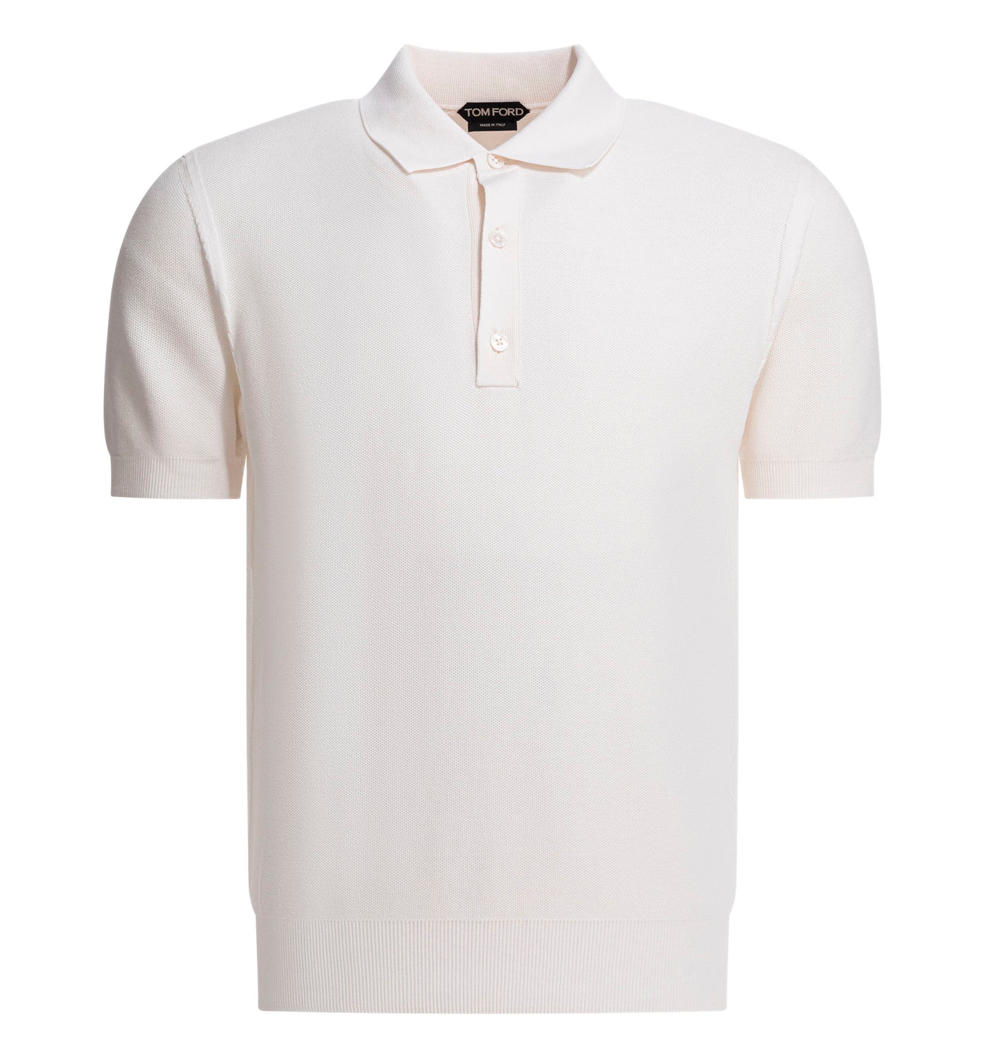 Silk and cotton pique polo shirt