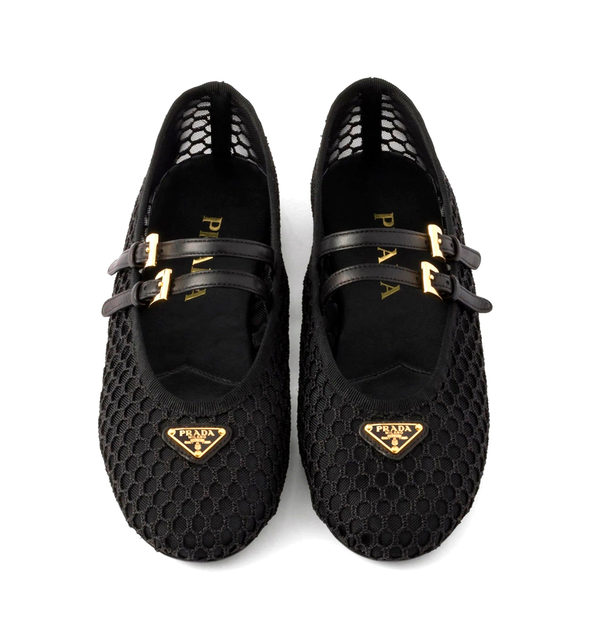 Mesh fabric ballerinas