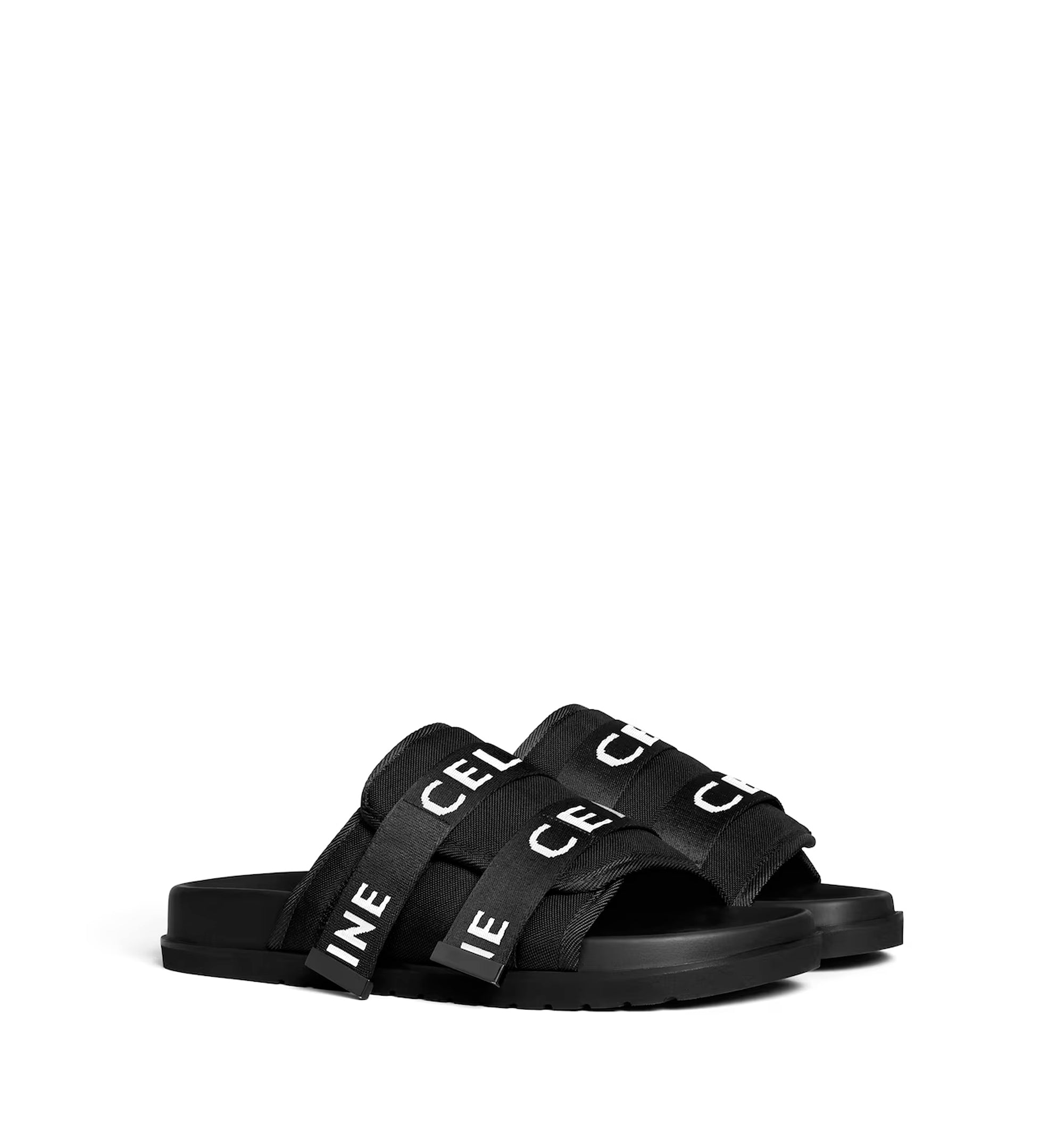 Celine Pitea Strappy Sandal In "Celine" Jacquard