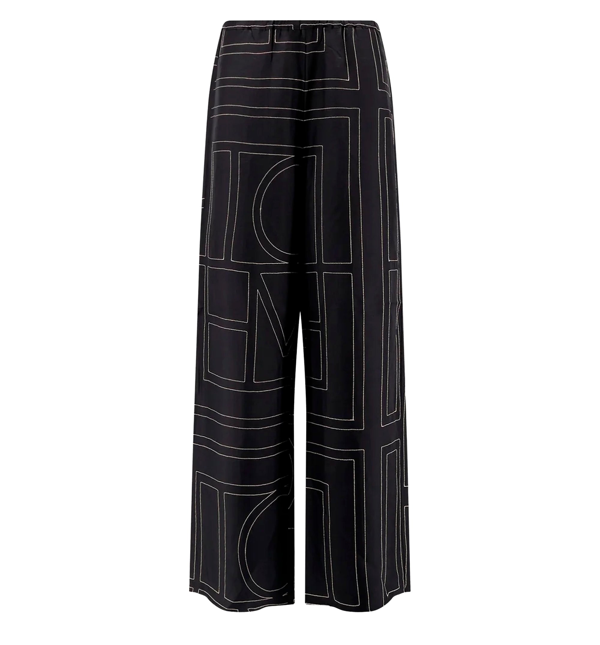 Monogram silk trousers