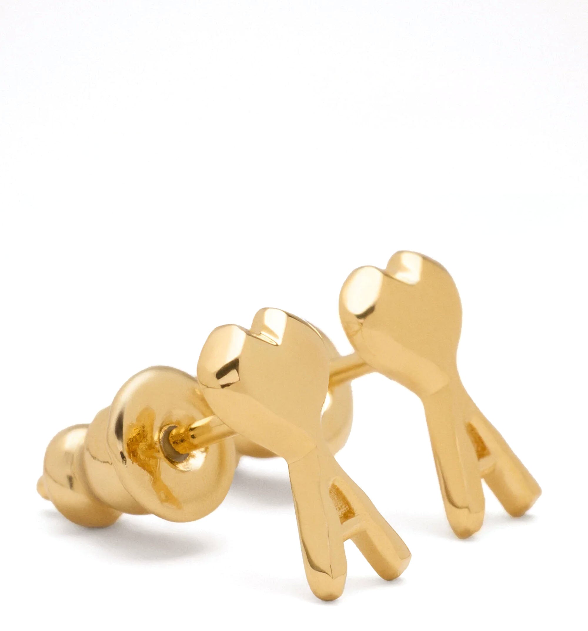Gold Brass Ami De Coeur Hammered Earrings