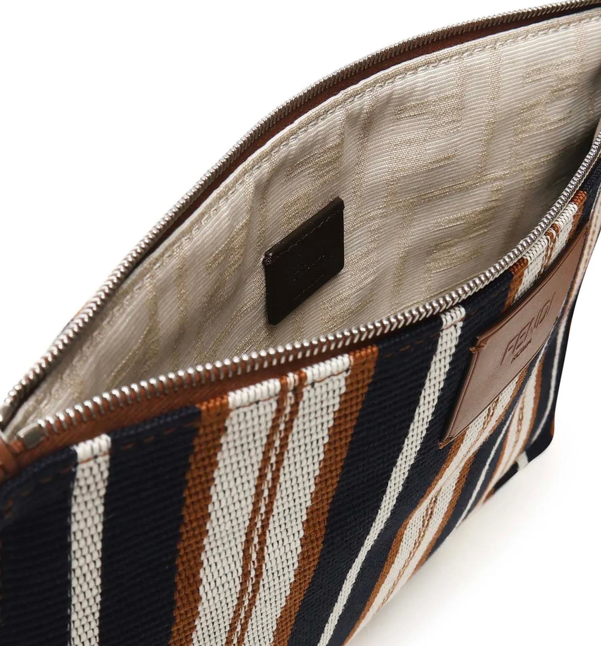 Fendi Signature Striped Flat Medium Pouch