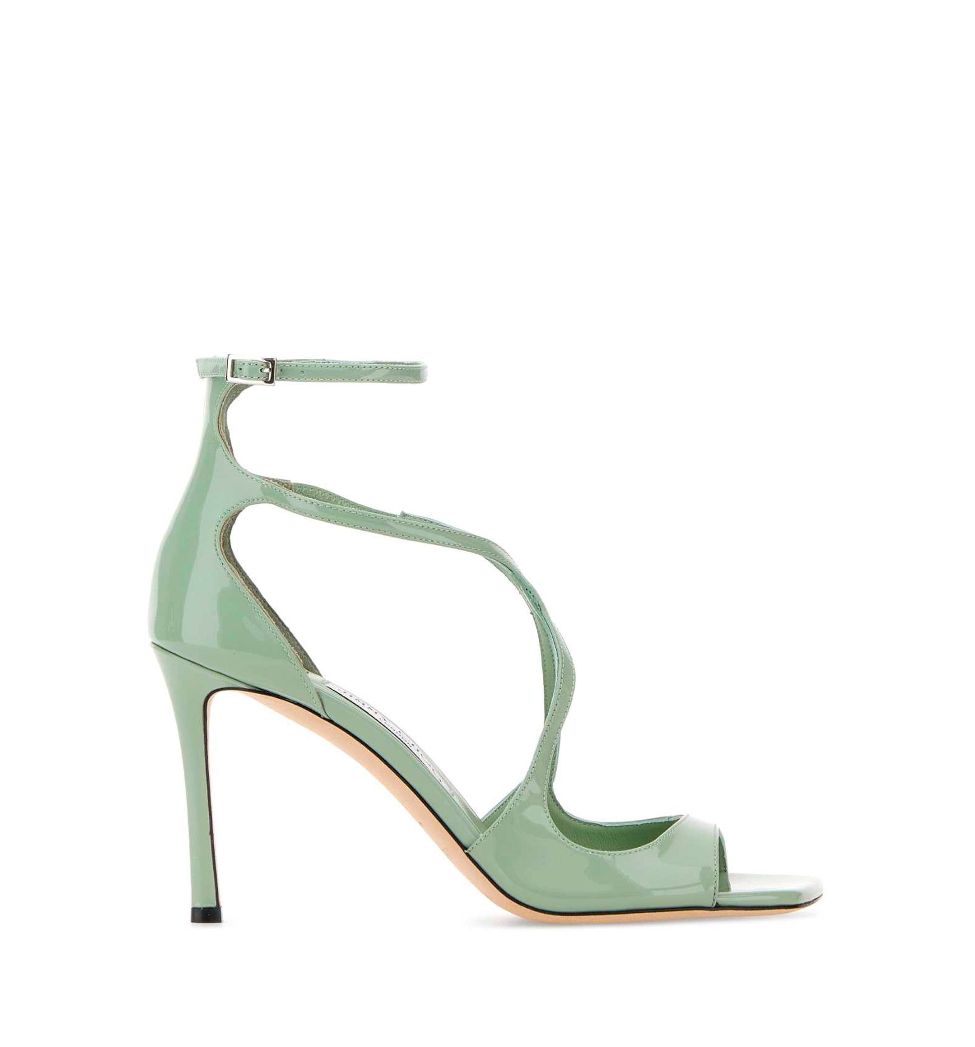 Mint green leather Azia 95 sandals