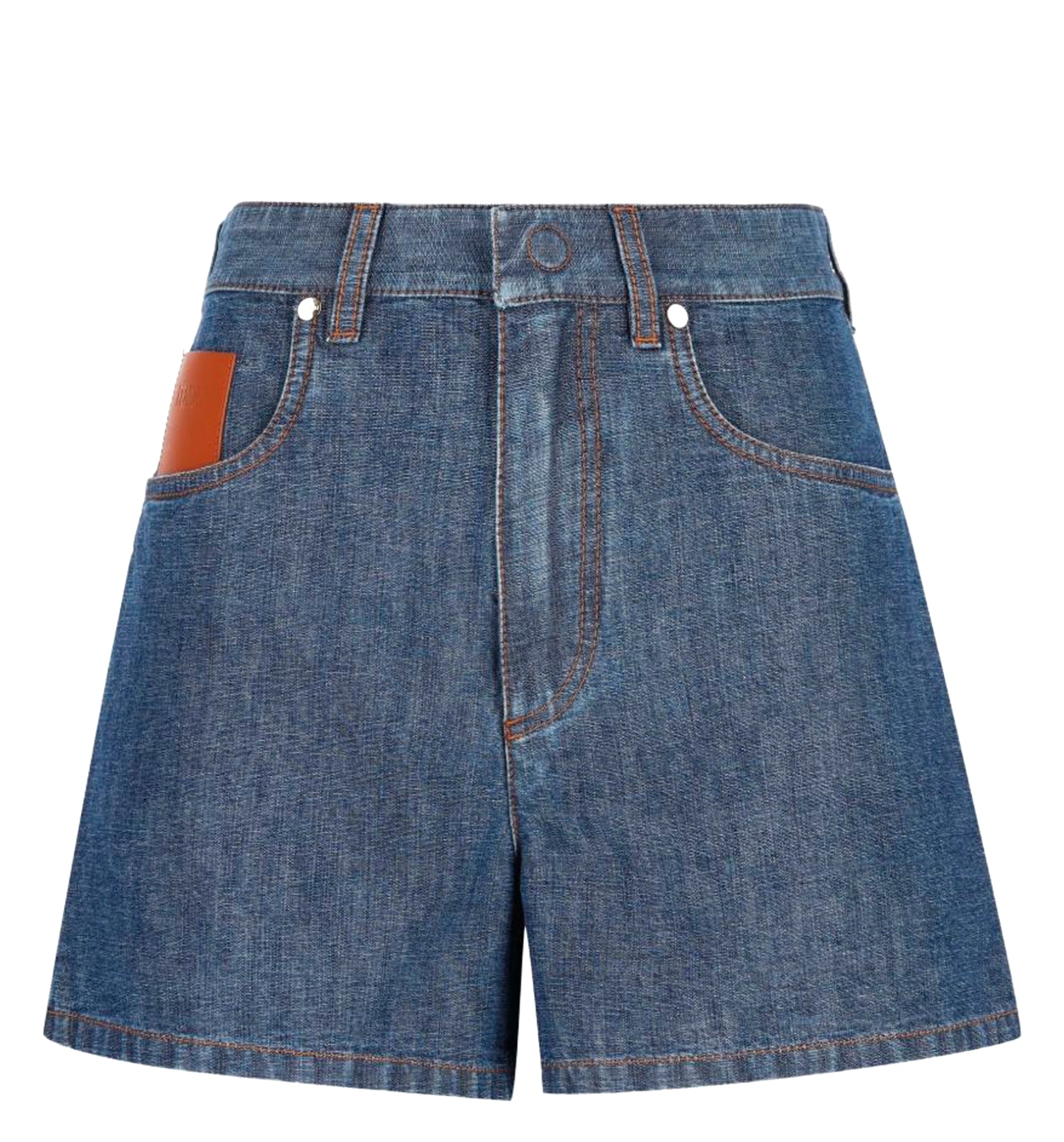 Chambray denim shorts