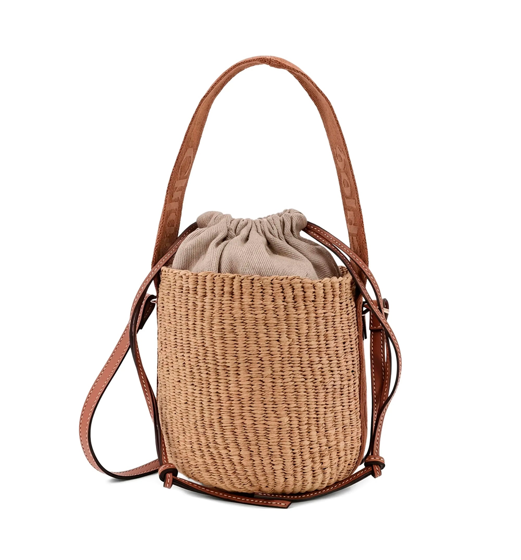 Small Woody Raffia Bucket Bag