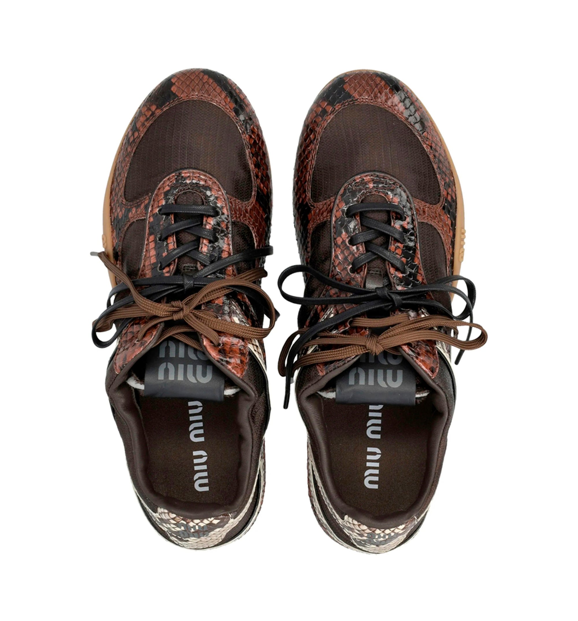 Snakeskin-effect Leather Sneakers