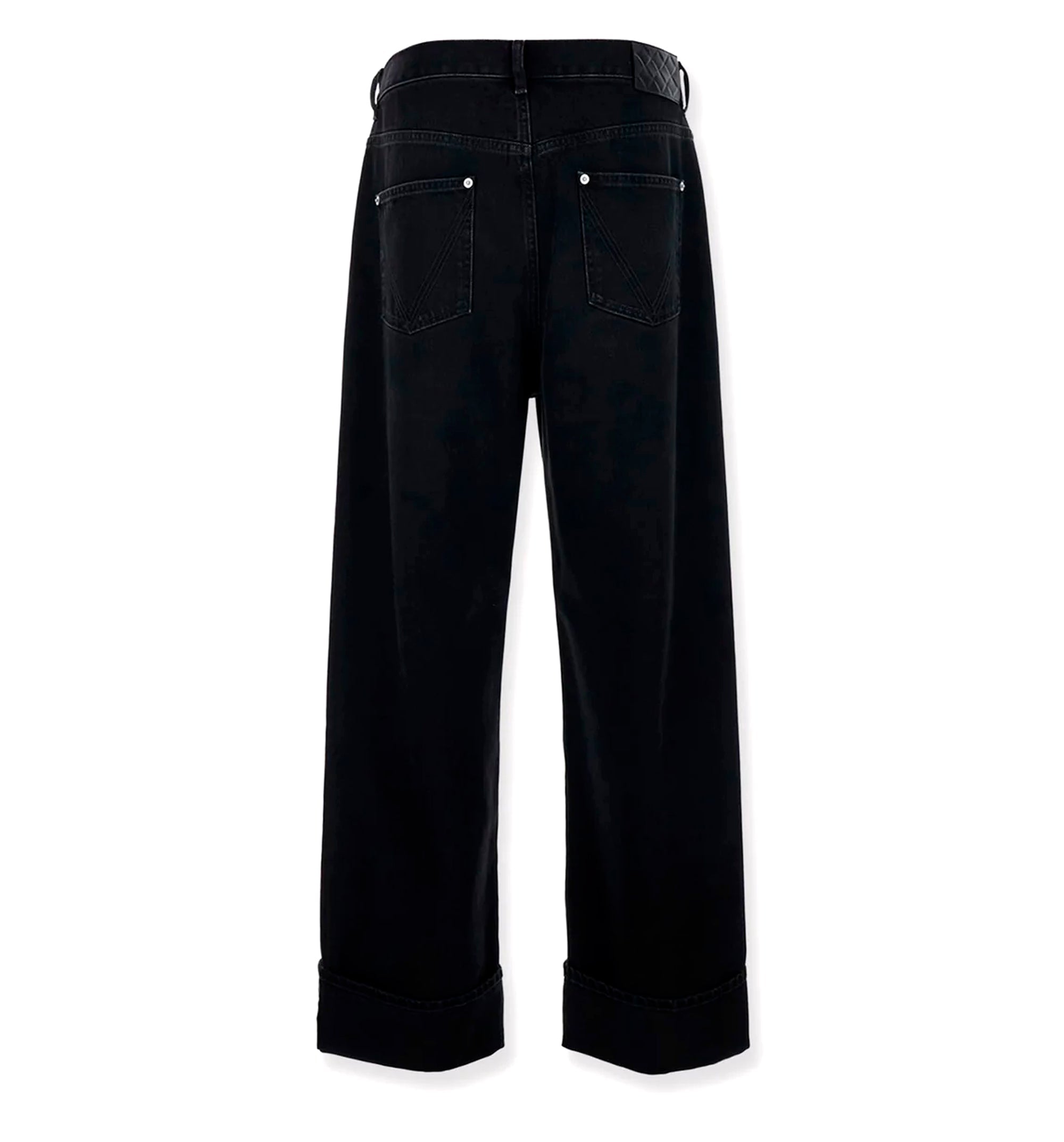 Faded Black Turned-Up Jeans
