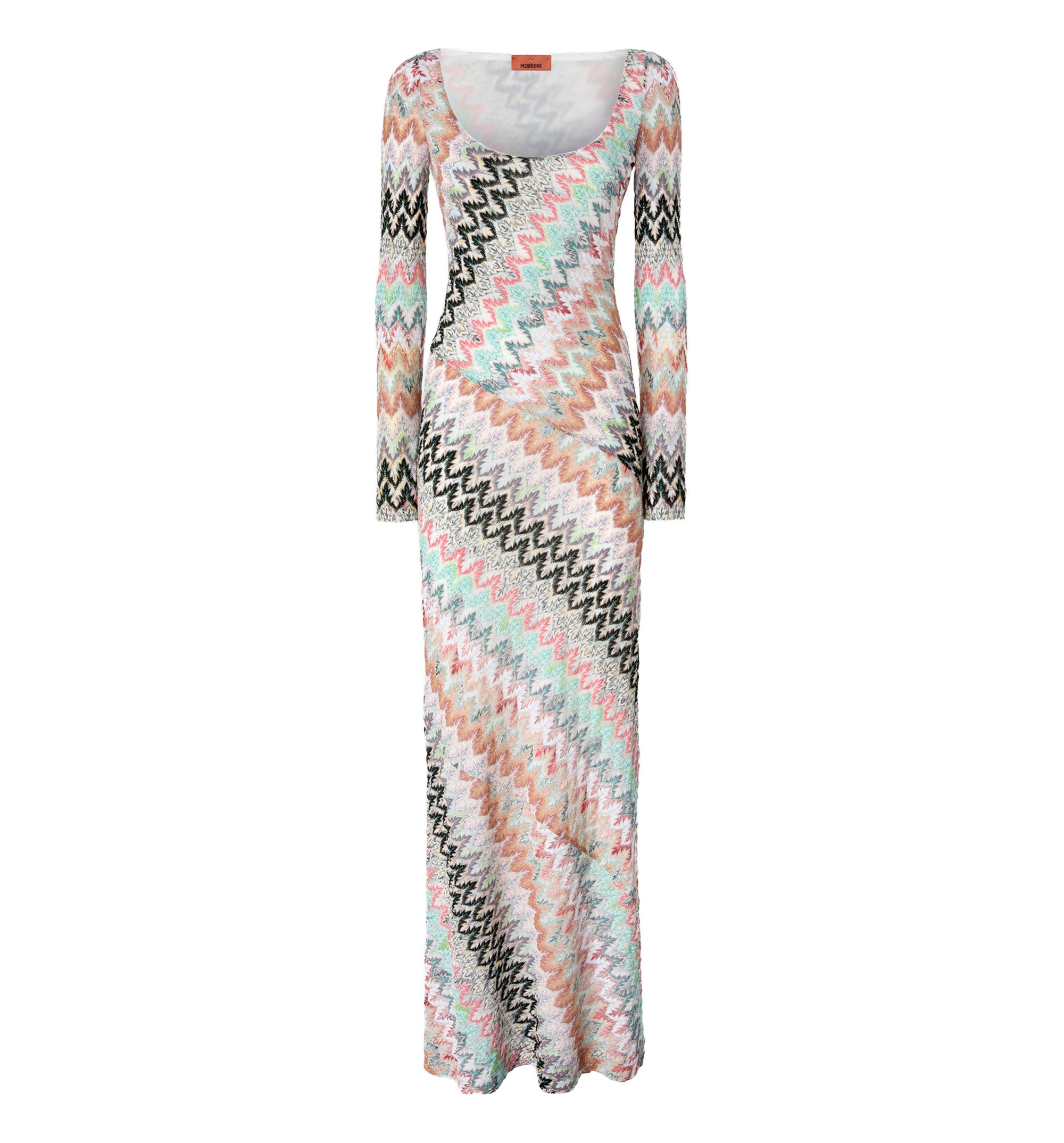 Viscose and Cotton Gown with Round Neck