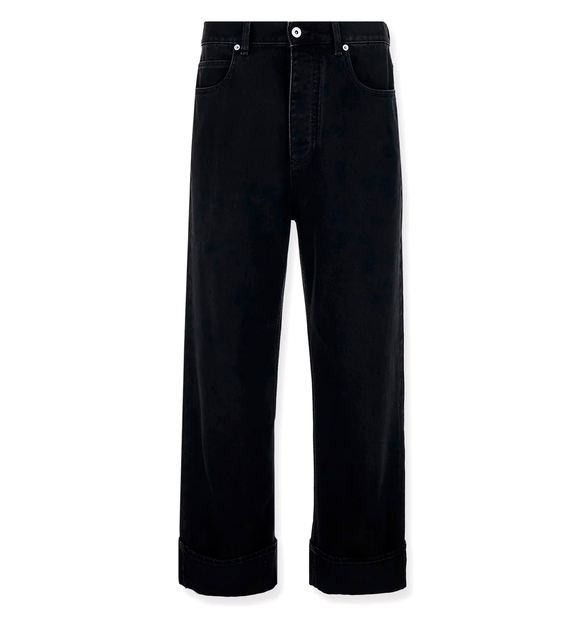Faded Black Turned-Up Jeans