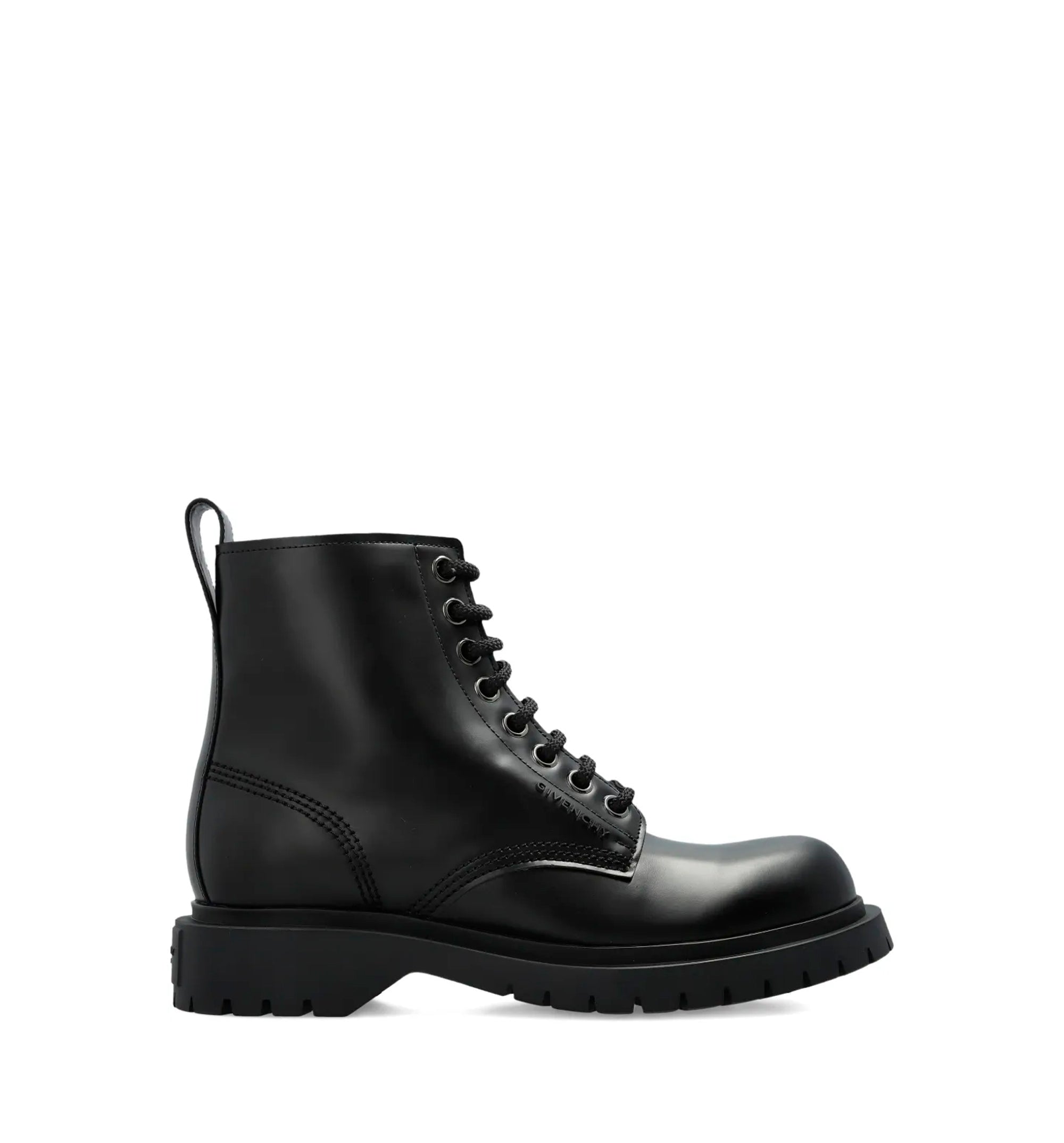 Lace-up Leather Biker Boots