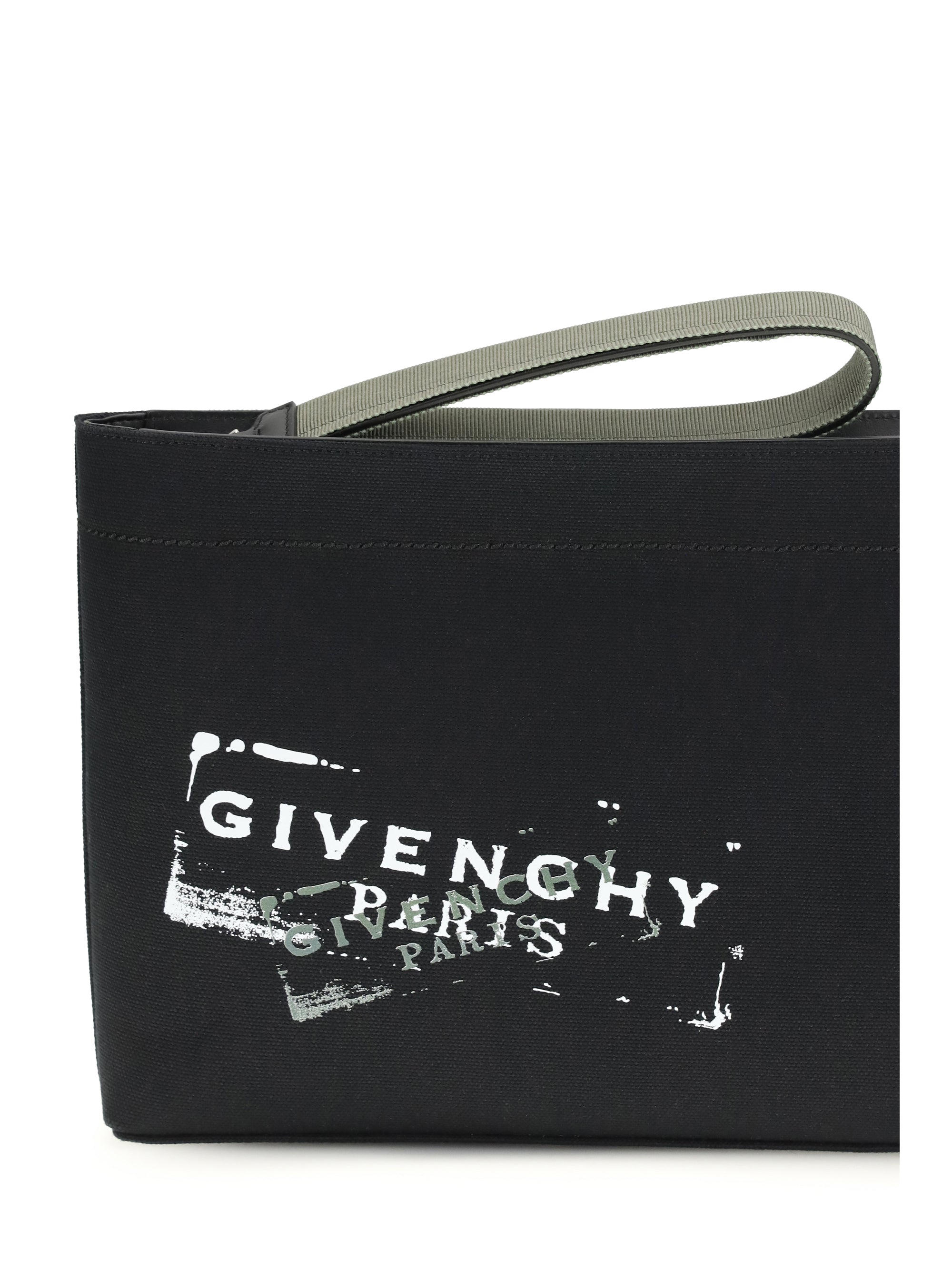 Logo-Print Canvas Clutch Pouch