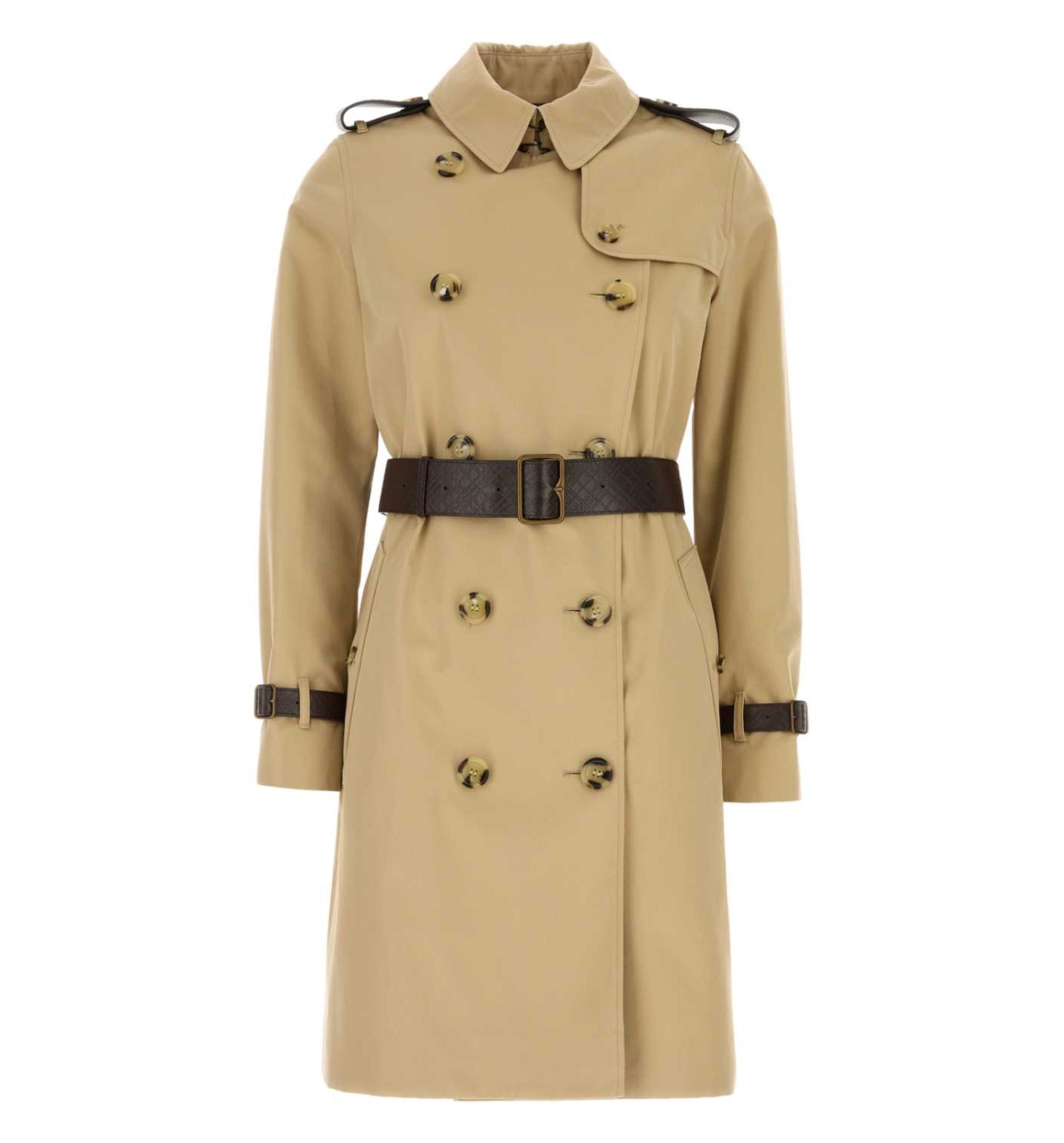 Beige twill trench coat