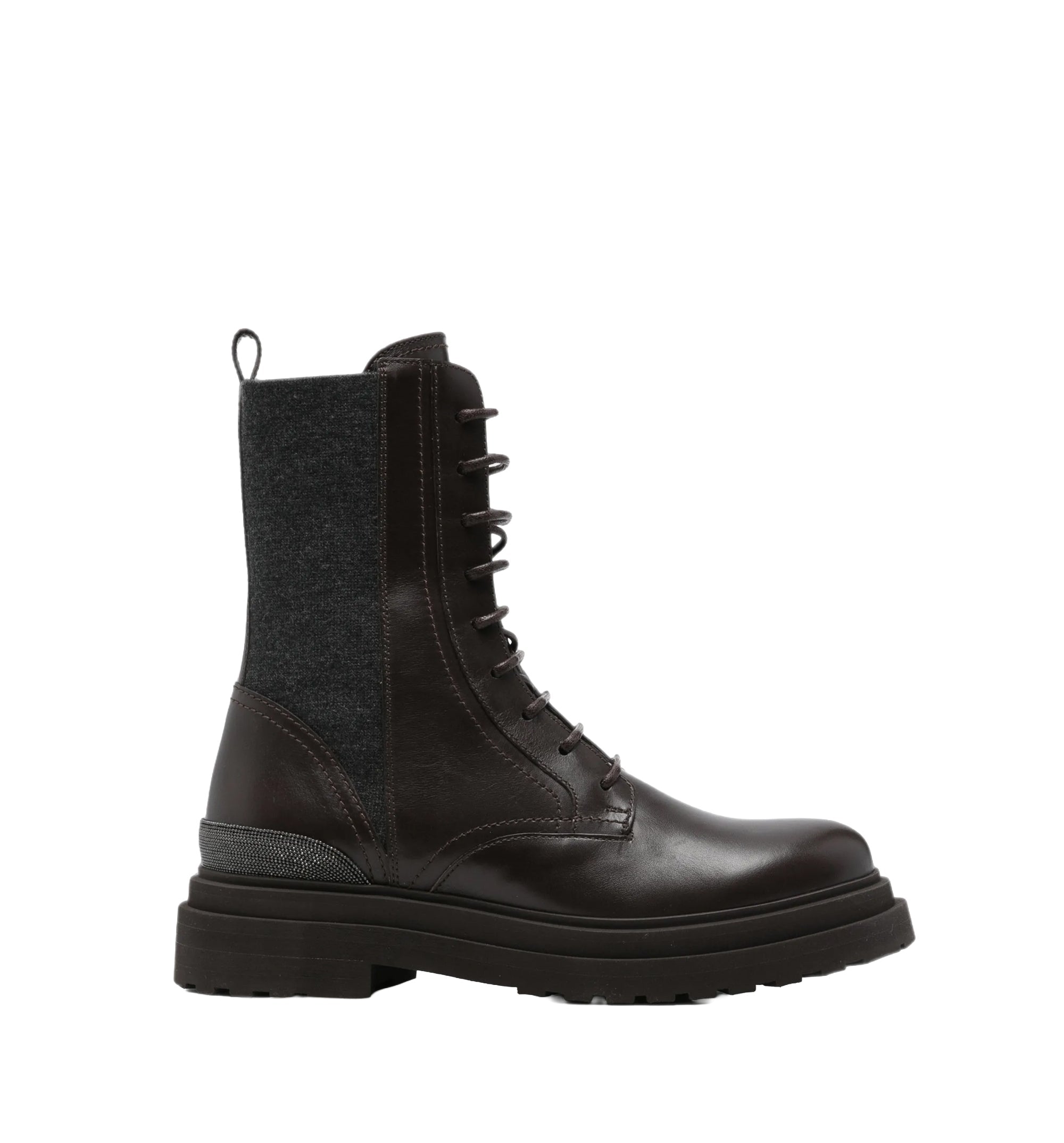 Lace-up leather boots