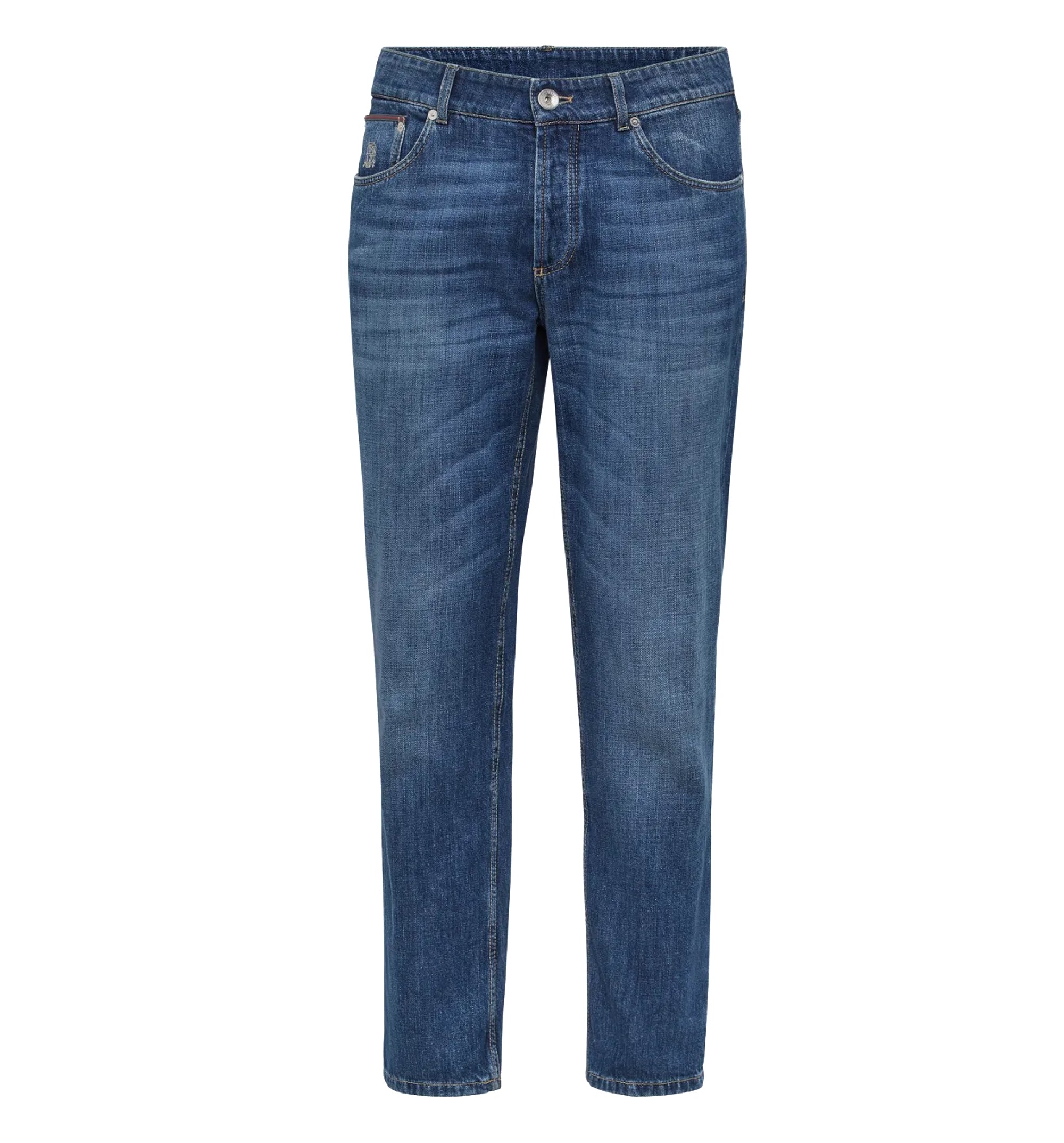 Slim-cut mid-rise jeans