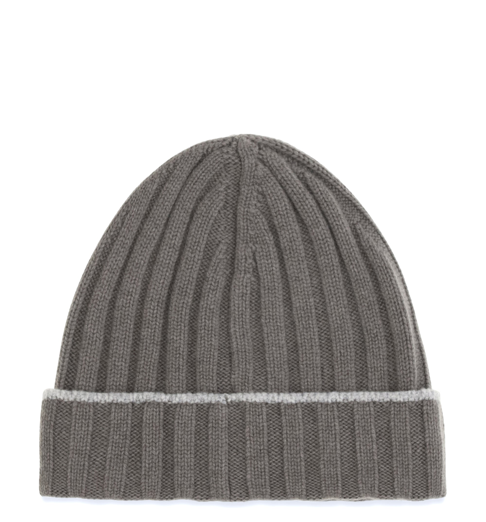 Ribbed-knit cashmere beanie hat
