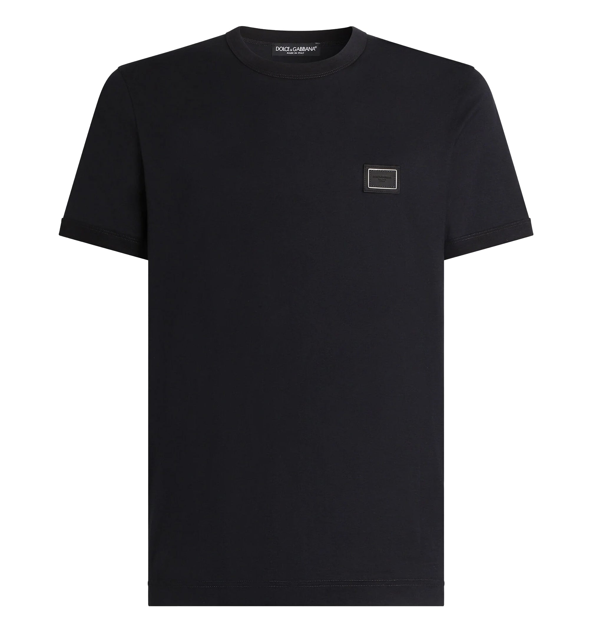 Cotton t-shirt with logo plate