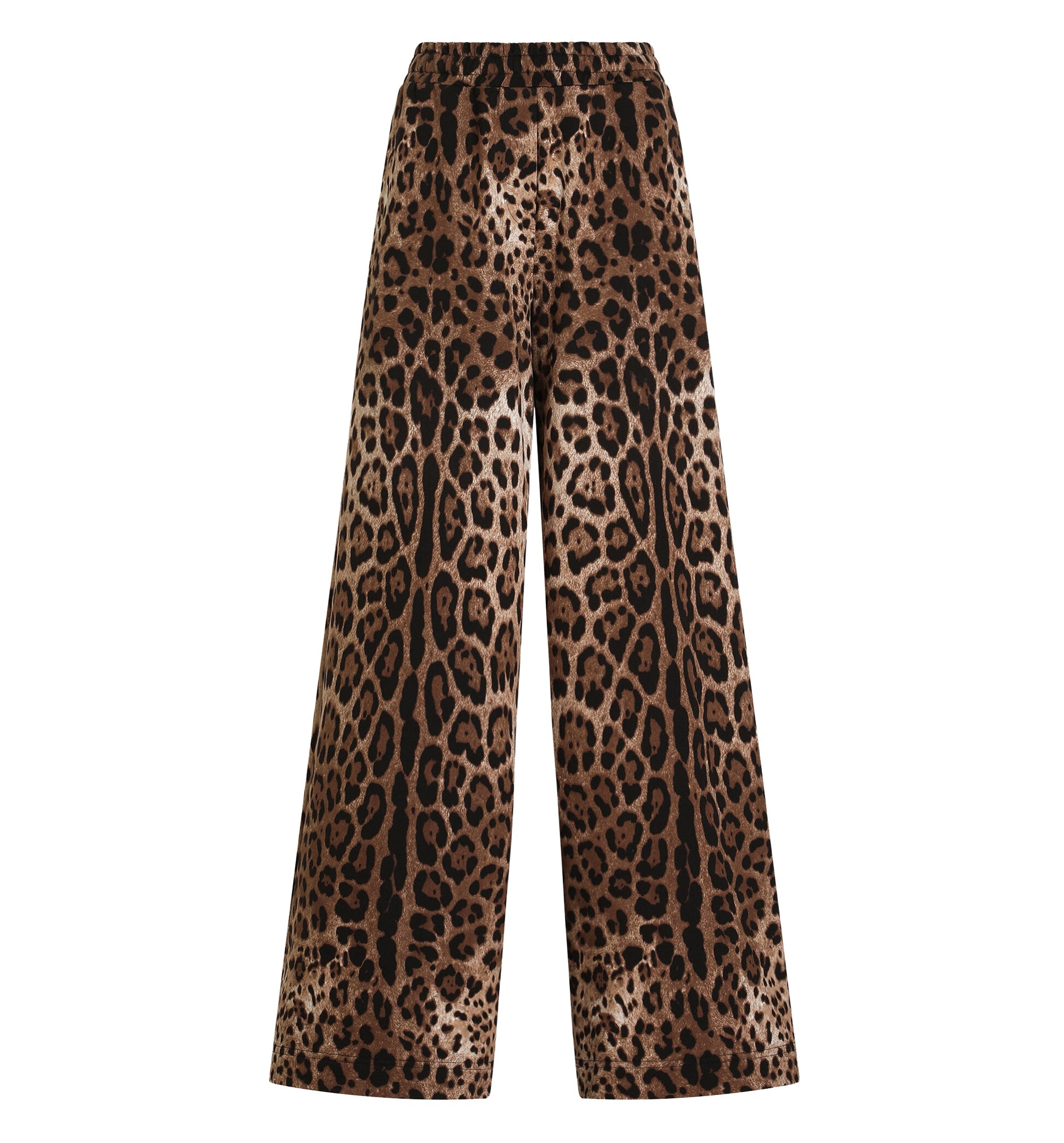 Leo-print fleece trousers